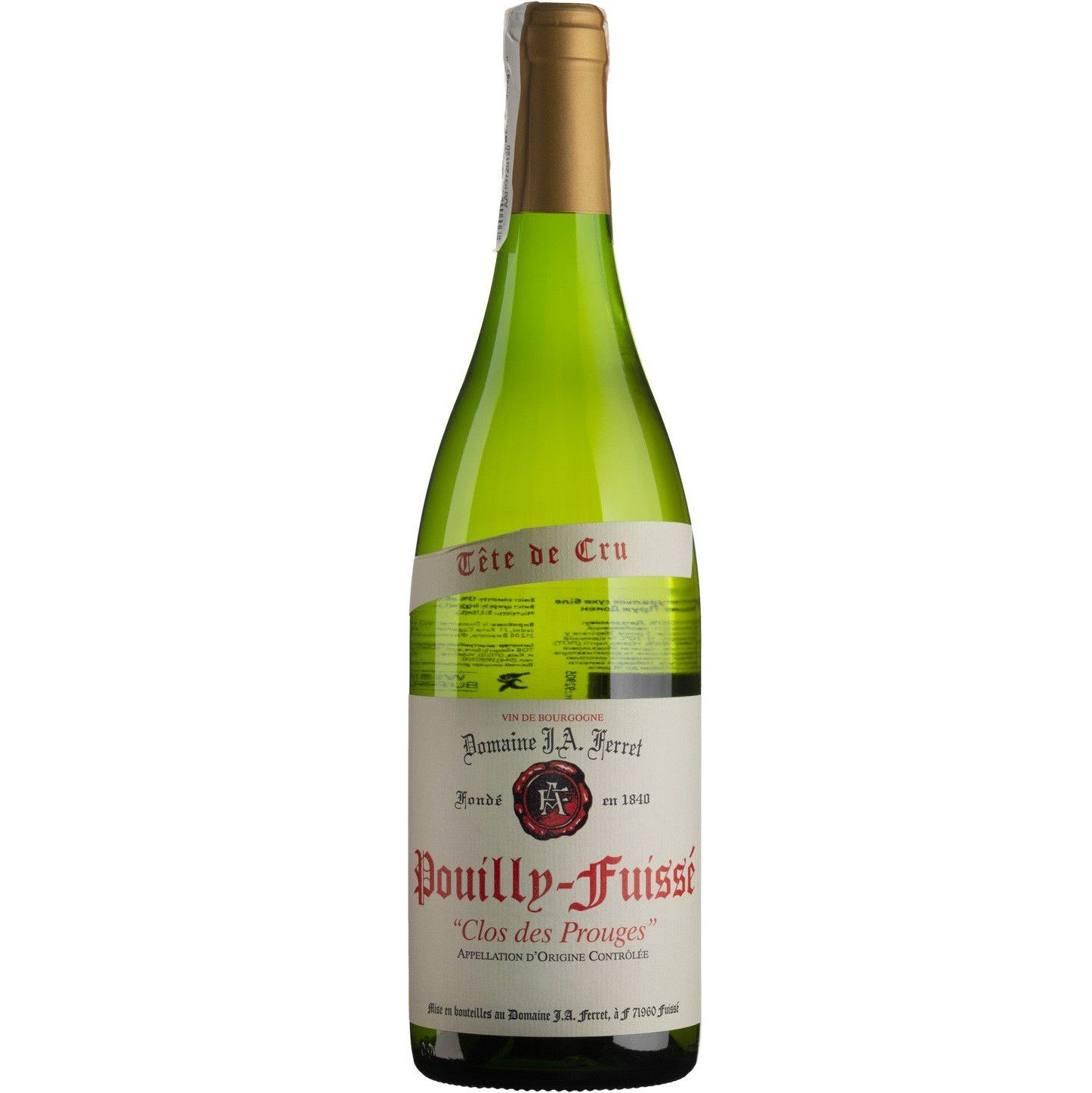Вино Louis Jadot Pouilly-Fuisse Clos des Prouges Domaine Ferret 2020, белое, сухое, 0,75 л - фото 1