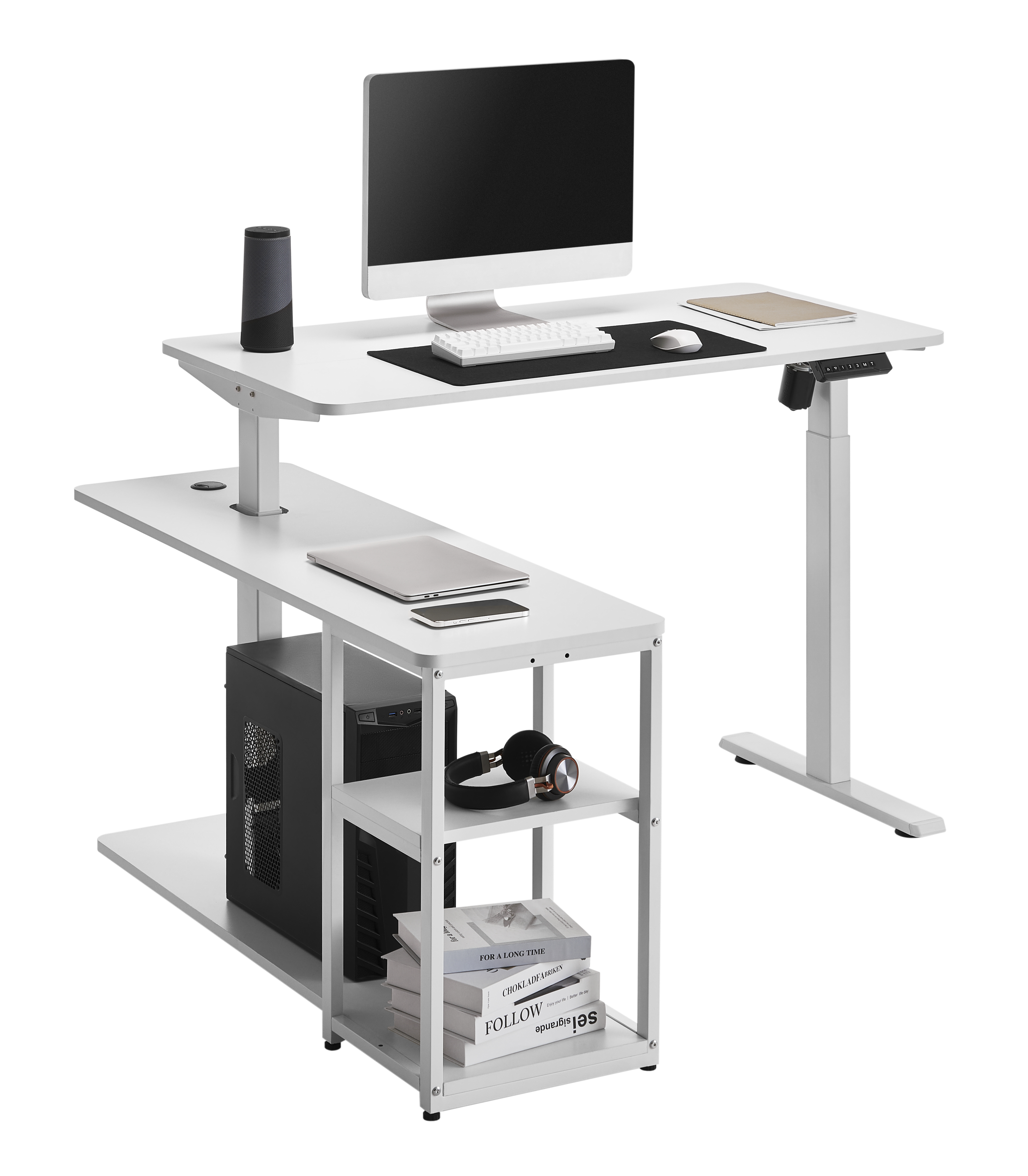 Комп'ютерний стіл OfficePro з електрорегулюванням висоти білий (ODE119W) - фото 6