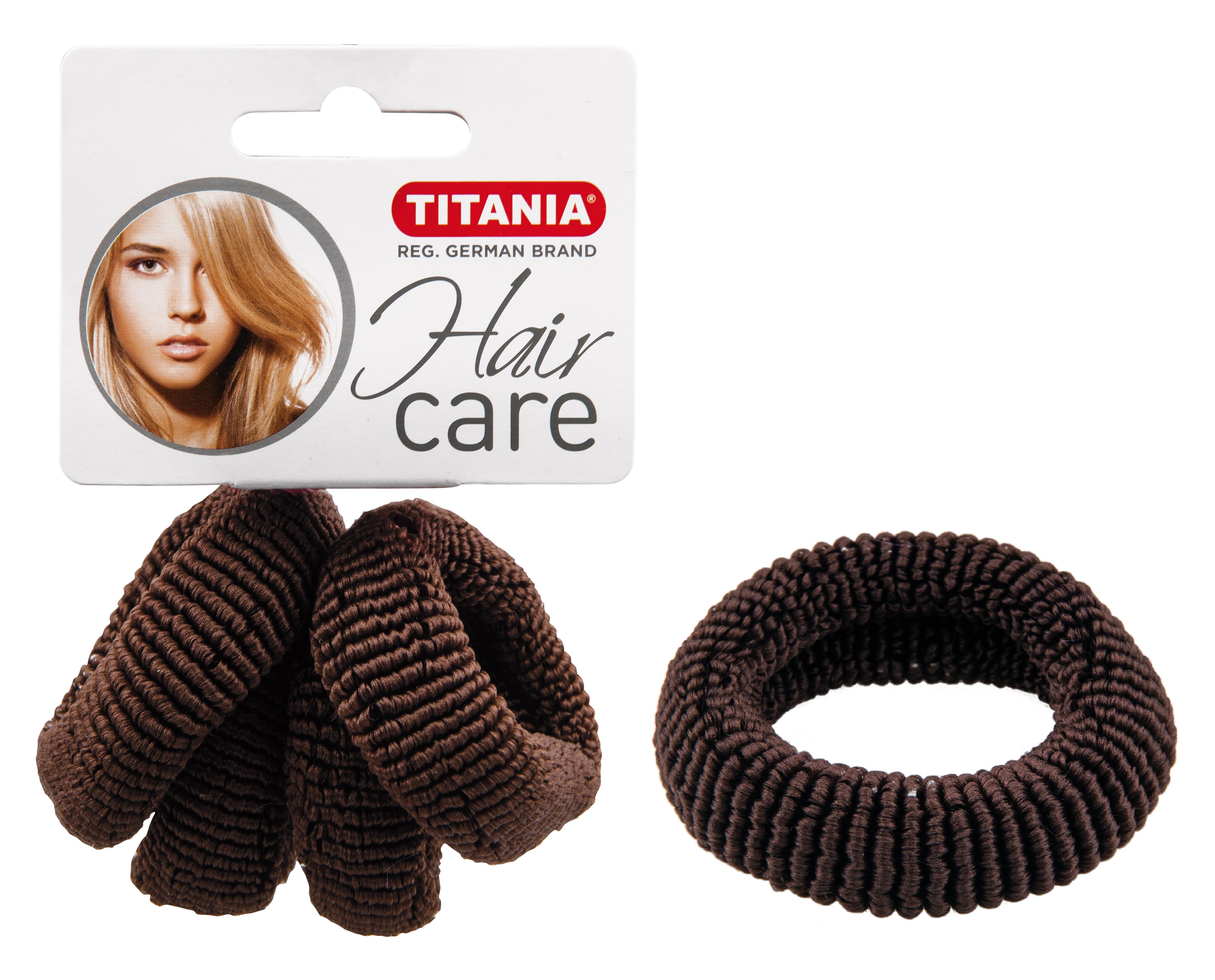 Набір резинок для волосся Titania, 4 шт., коричневий (7875) - фото 1