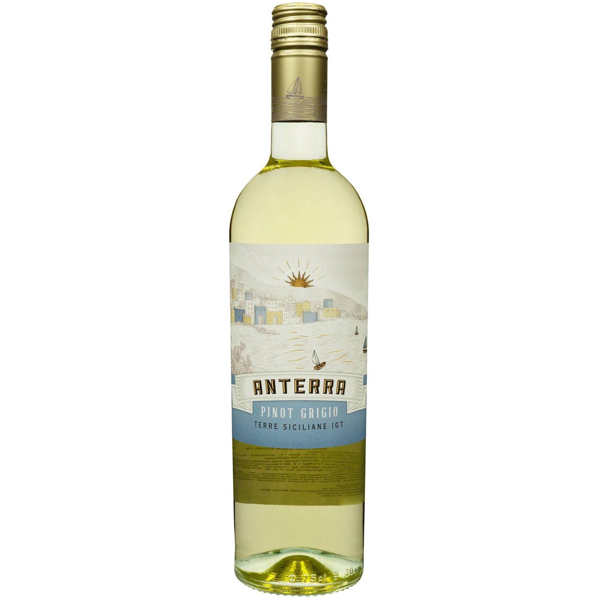 Вино Anterra Pinot Grigio Terre Siciliane IGT белое сухое 0.75 л - фото 1