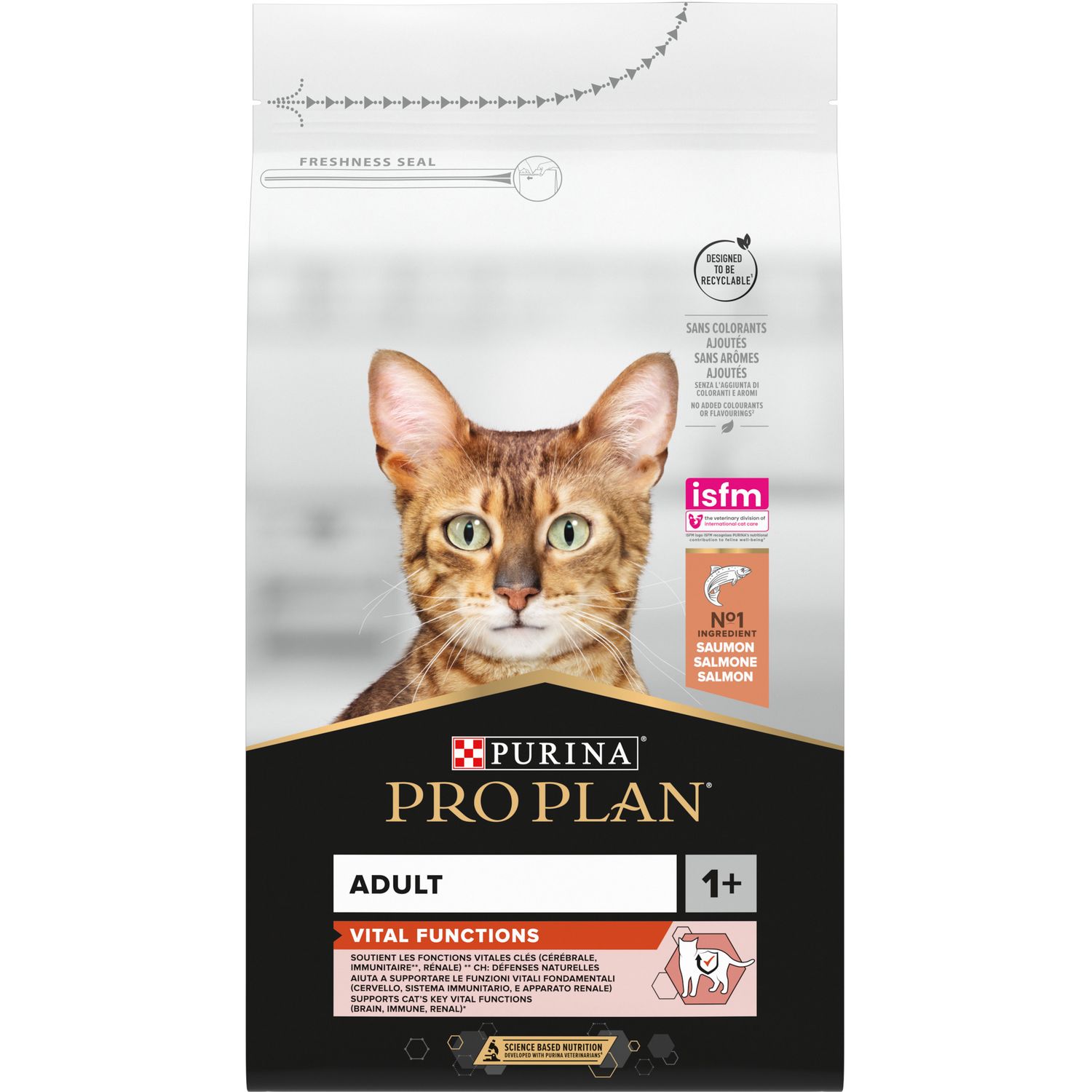 Сухой корм для взрослых кошек Purina Pro Plan Original, с лососем, 1,5 кг (12369715) - фото 1