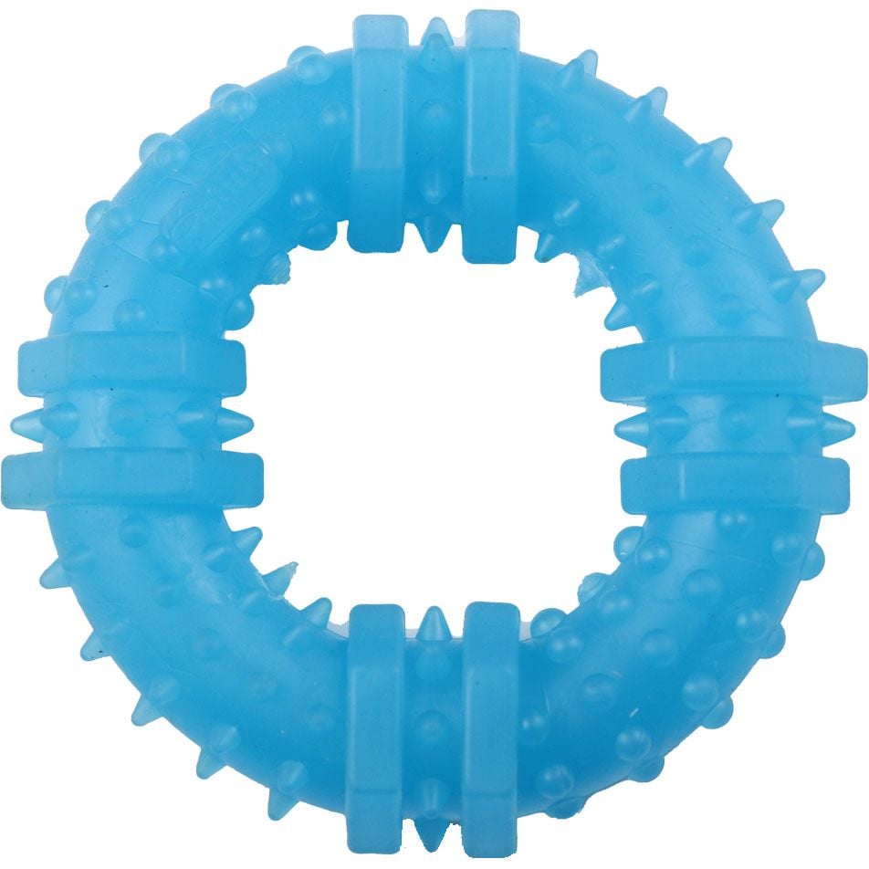 Іграшка для собак Agility кільце з шипами 9 см блакитна - фото 1