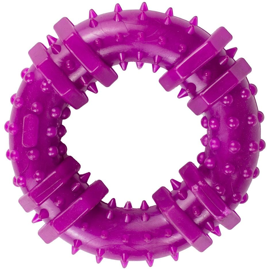 Іграшка для собак Agility кільце з шипами 12 см фіолетова - фото 1
