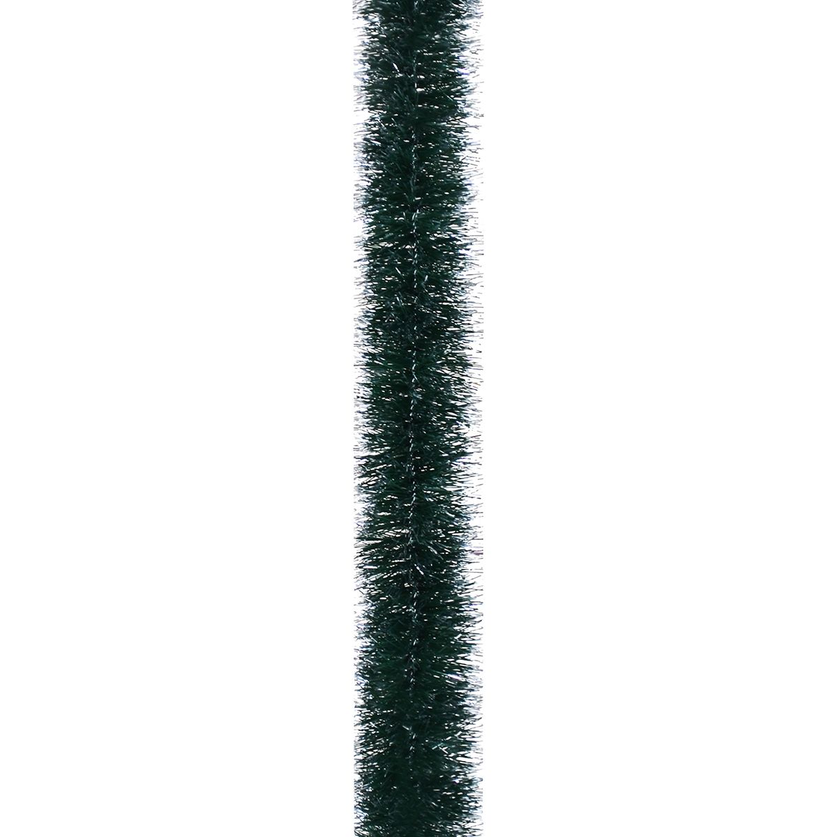 Мішура Novogod'ko 5 см 2 м зелена матова з срібними кінчиками (980376) - фото 1