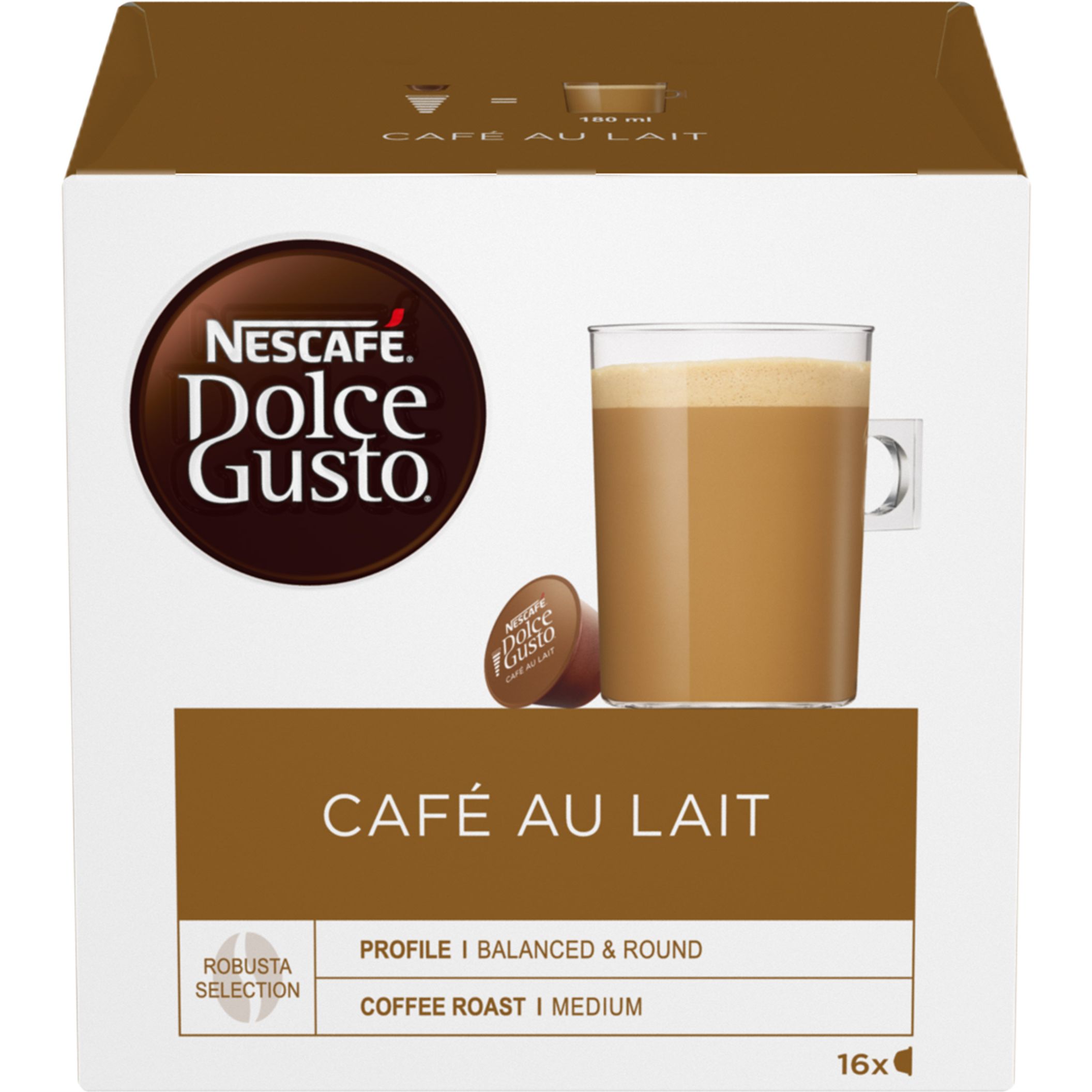 Набор кофе в капсулах Nescafe Dolce Gusto Cafe Au Lait 48 шт. 480 г (3 уп. x 16 шт. 160 г) - фото 3