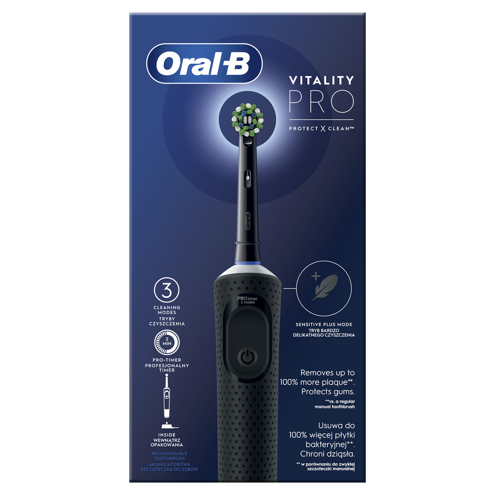 Електрична зубна щітка Oral-B Vitality Pro Protect X Clean чорна - фото 2