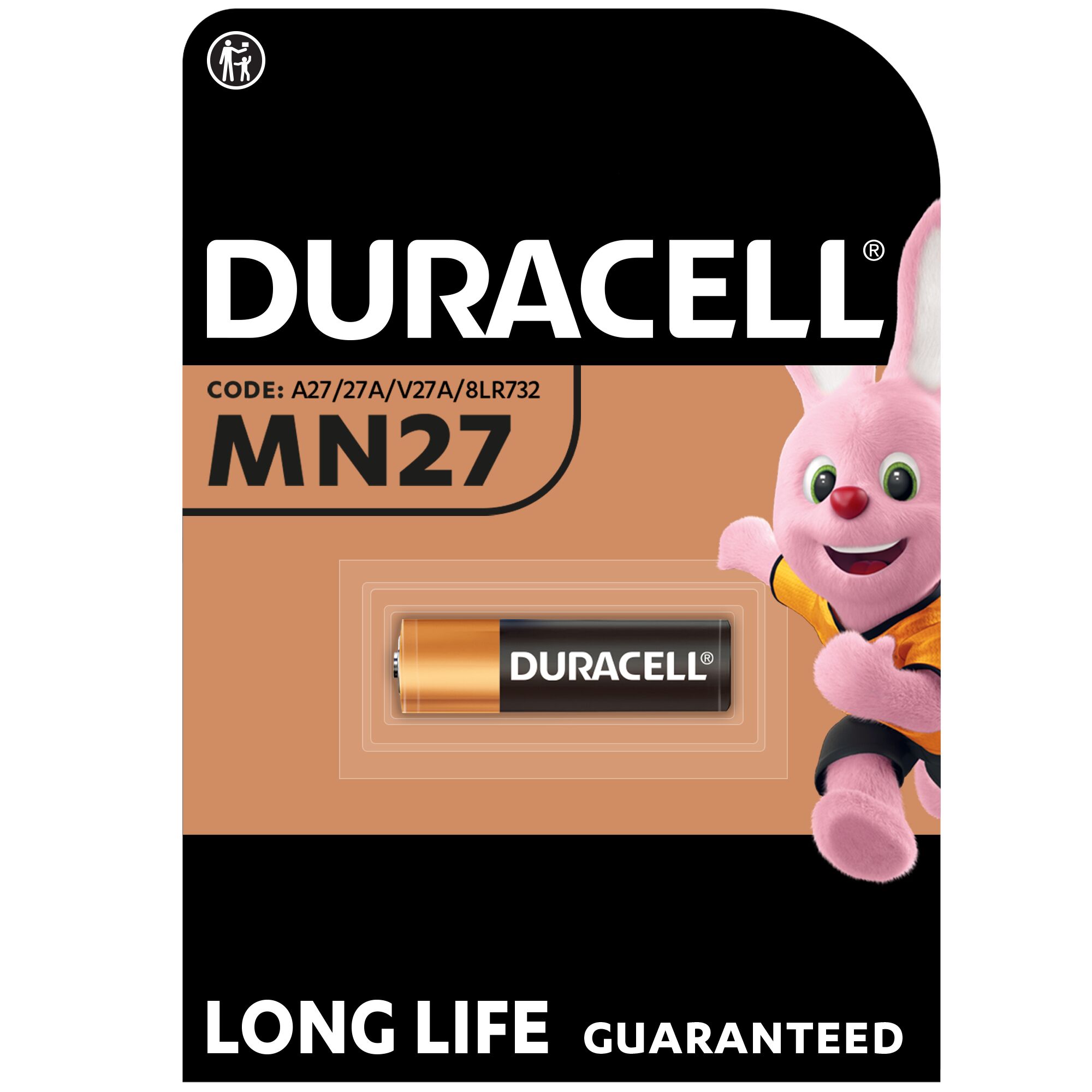 Спеціалізована лужна батарейка Duracell 12V MN27 A27/27A/V27A/8LR732 (706029) - фото 1