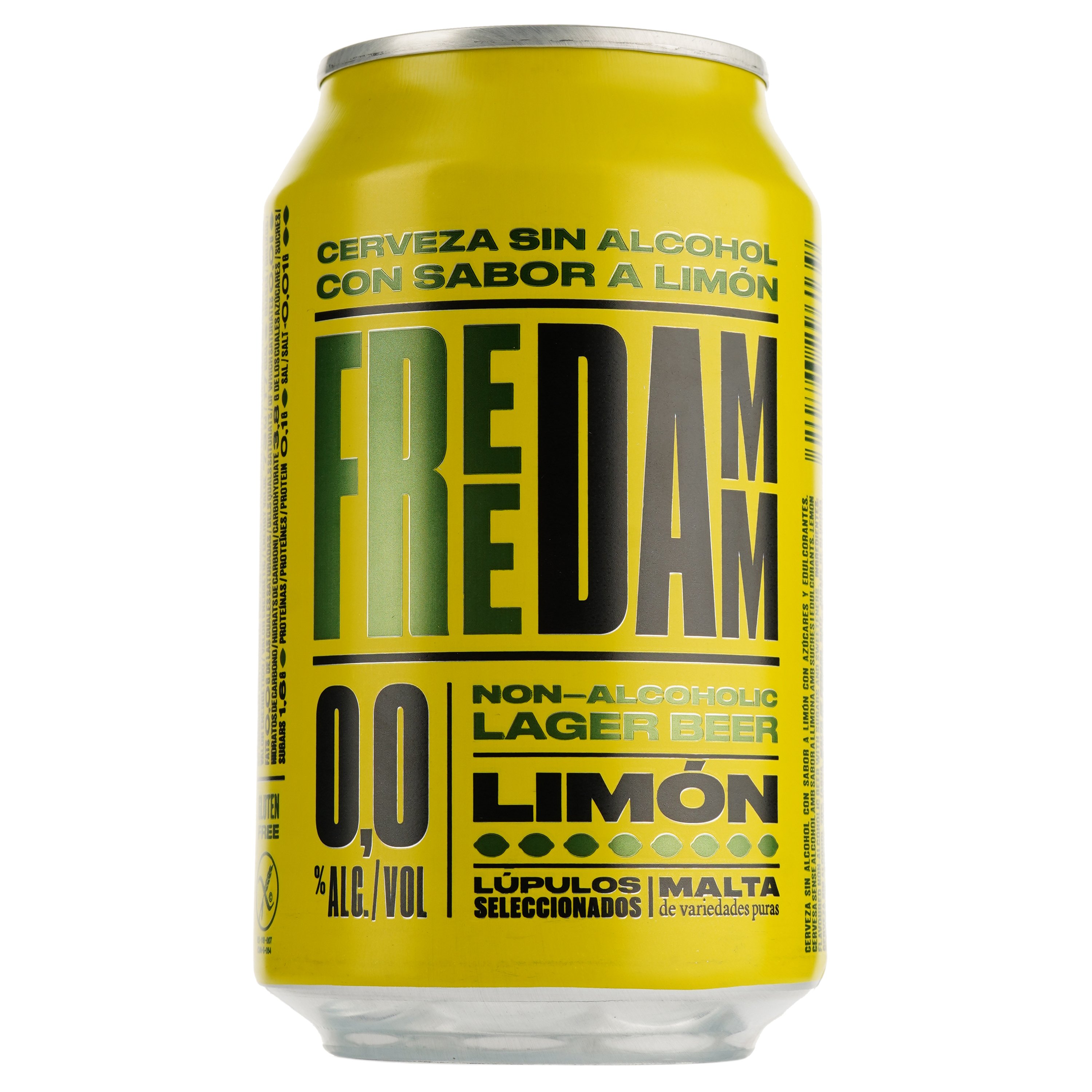 Пиво безалкогольне Damm Free Lemon, світле, 0%, з/б, 0,33 л (799957) - фото 1