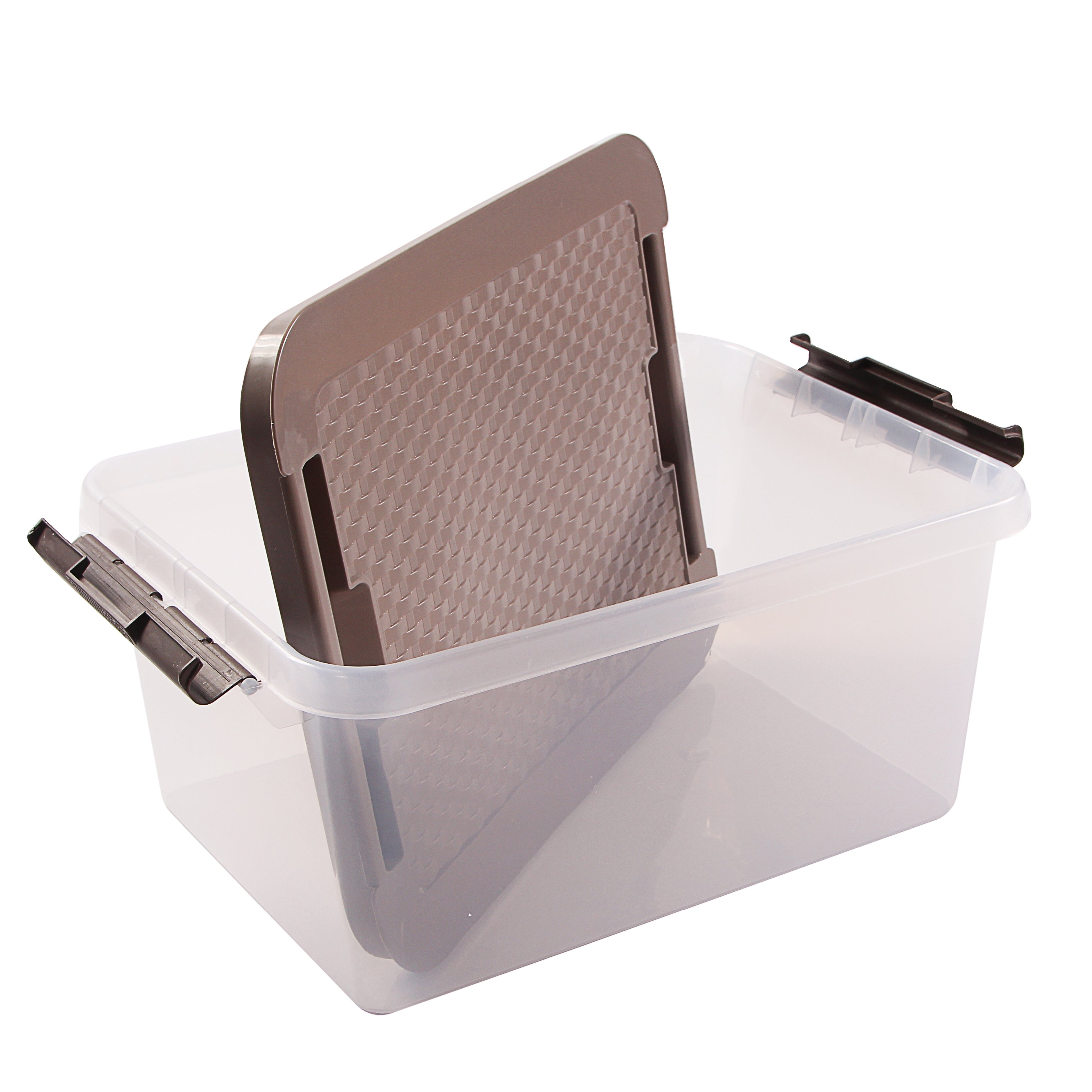 Ящик пластиковий з кришкою під ліжко Heidrun Intrigobox, 14 л, 40х29х18 см, сіро-коричневий (4604) - фото 2