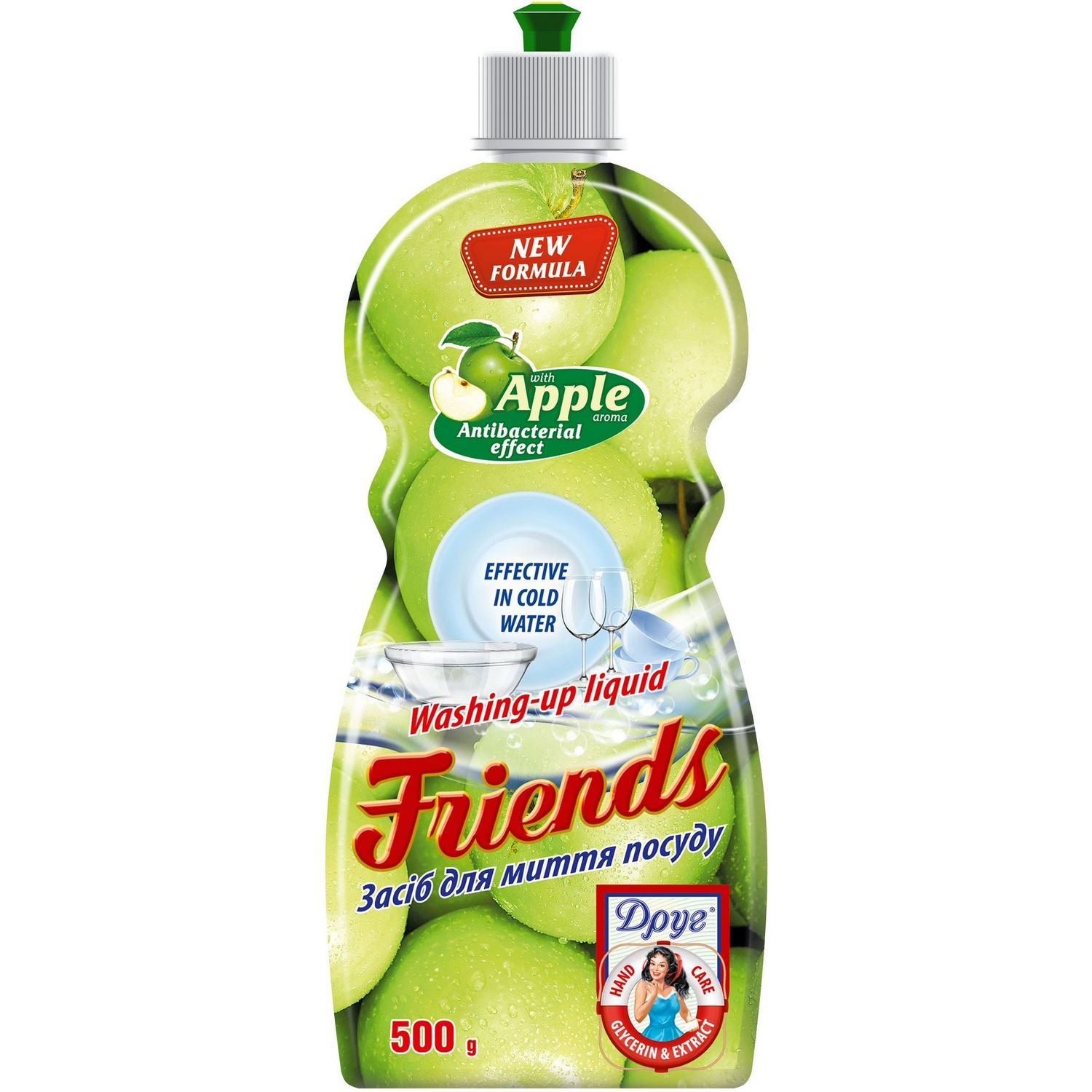 Засіб для миття посуду Friends Яблуко, 500 г - фото 1