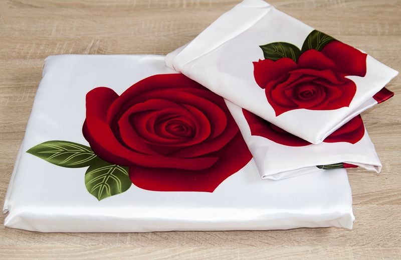 Комплект постільної білизни Angel Wolk Червона Троянда, шовк, євростандарт, червоний, 6 одиниць (2000008439084) - фото 1