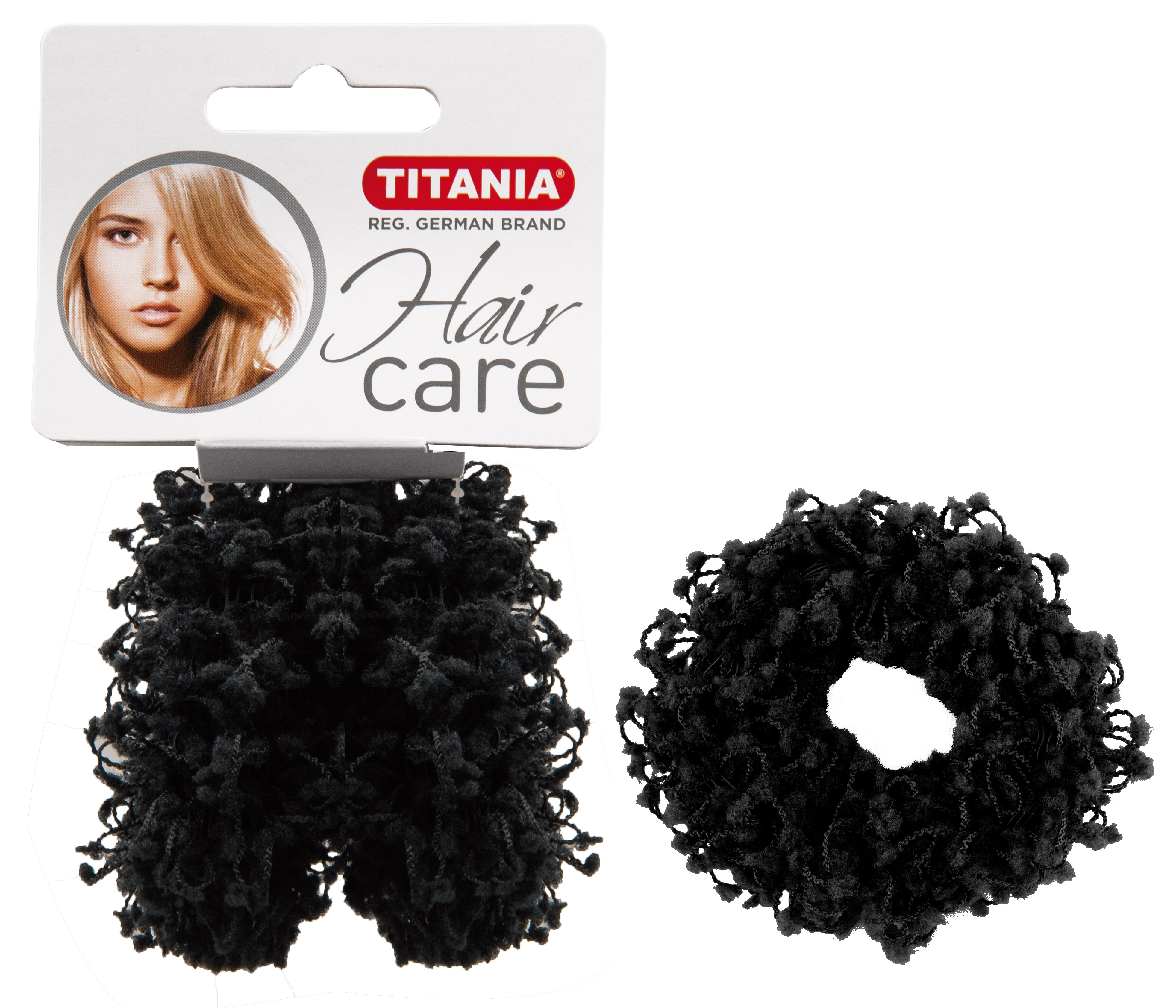 Набір об'ємних резинок для волосся Titania, 2 шт., чорний (7877) - фото 1