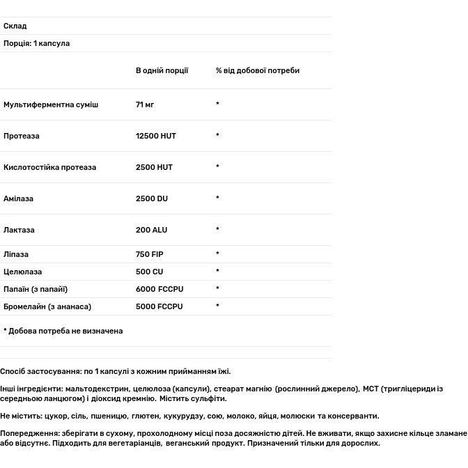 Ензими Now Plant Enzymes 240 вегетаріанських капсул - фото 3