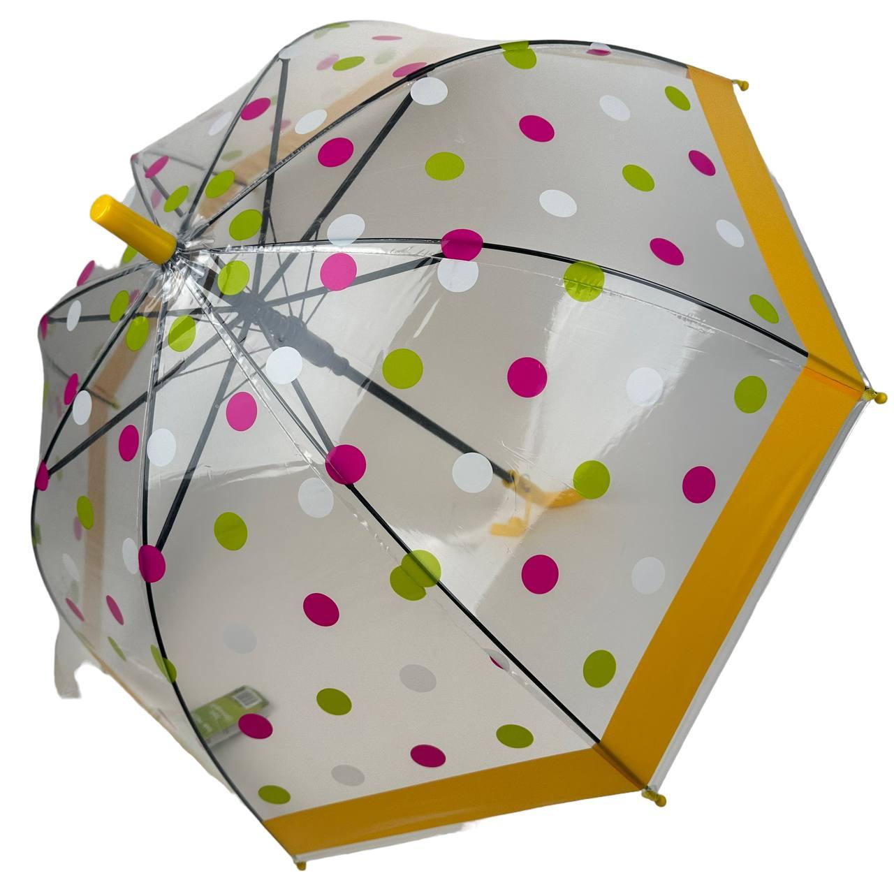 Дитяча парасолька-палиця напівавтомат Rain 75 см жовта - фото 2
