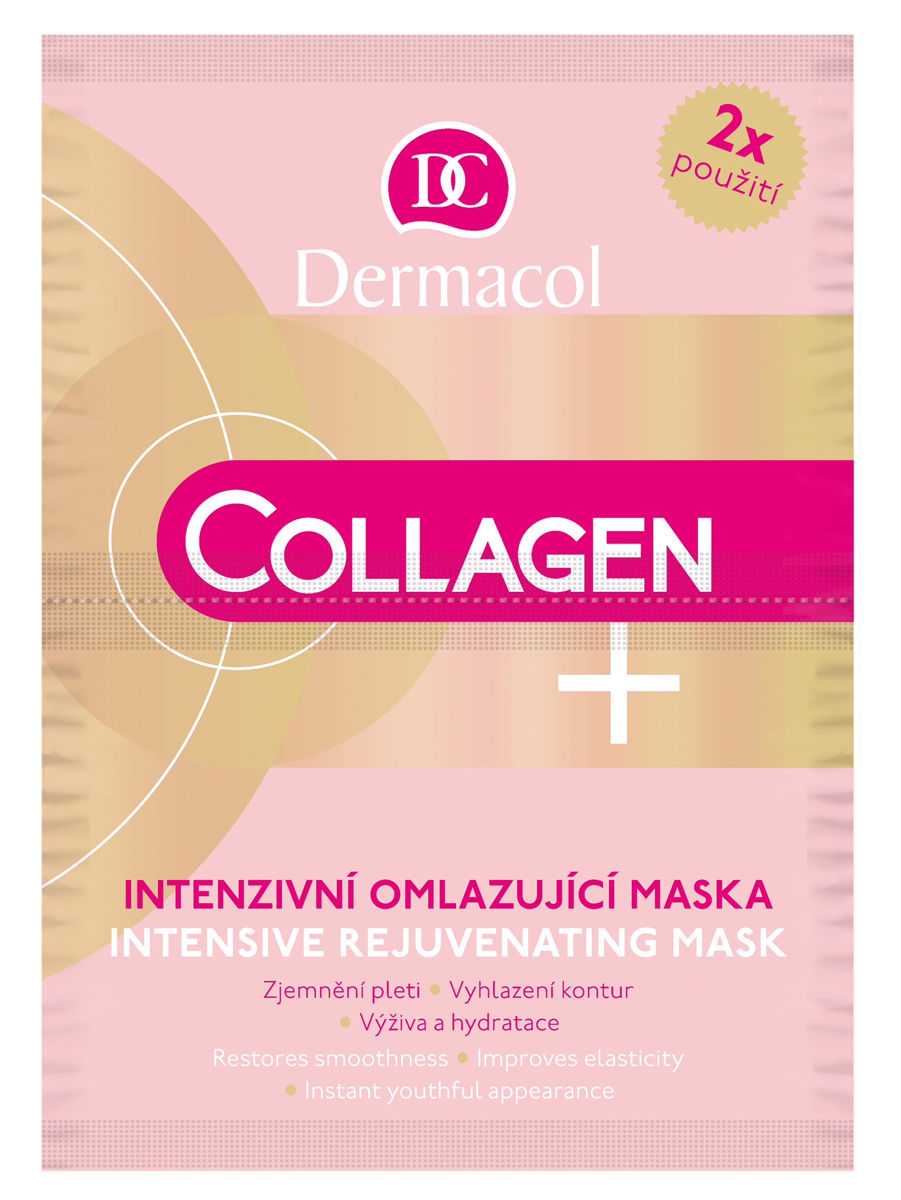 Интенсивно-омолаживающая маска для лица Dermacol Collagen Plus, 16 г (2х8 г) - фото 1