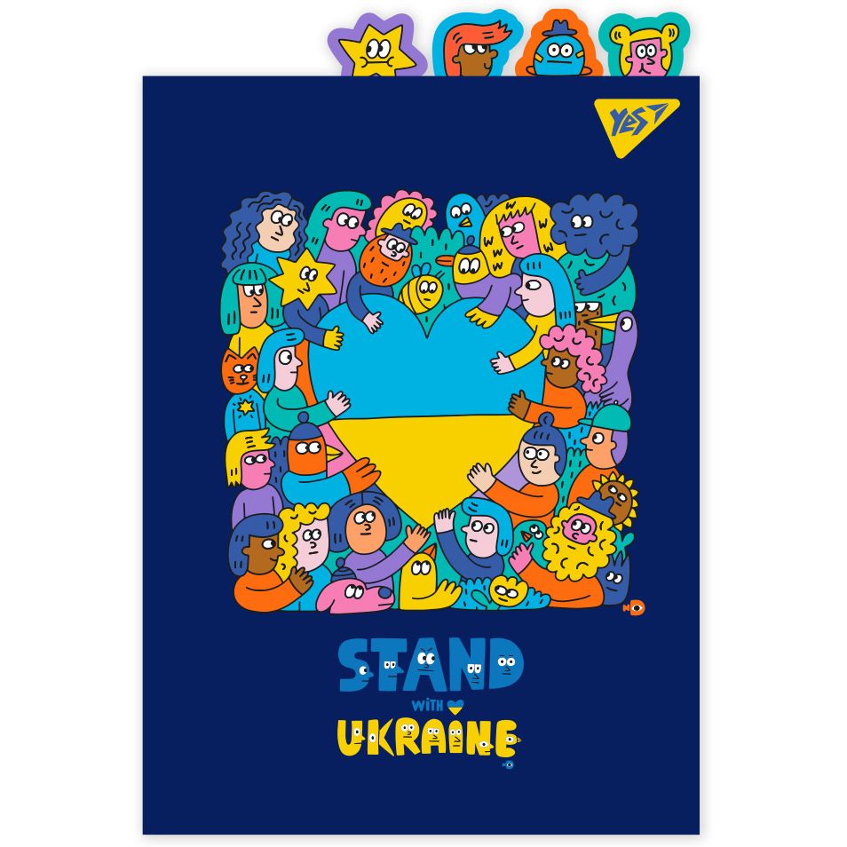 Папка-уголок YES Stand with Ukraine А4 с фигурными разделителями (492182) - фото 1