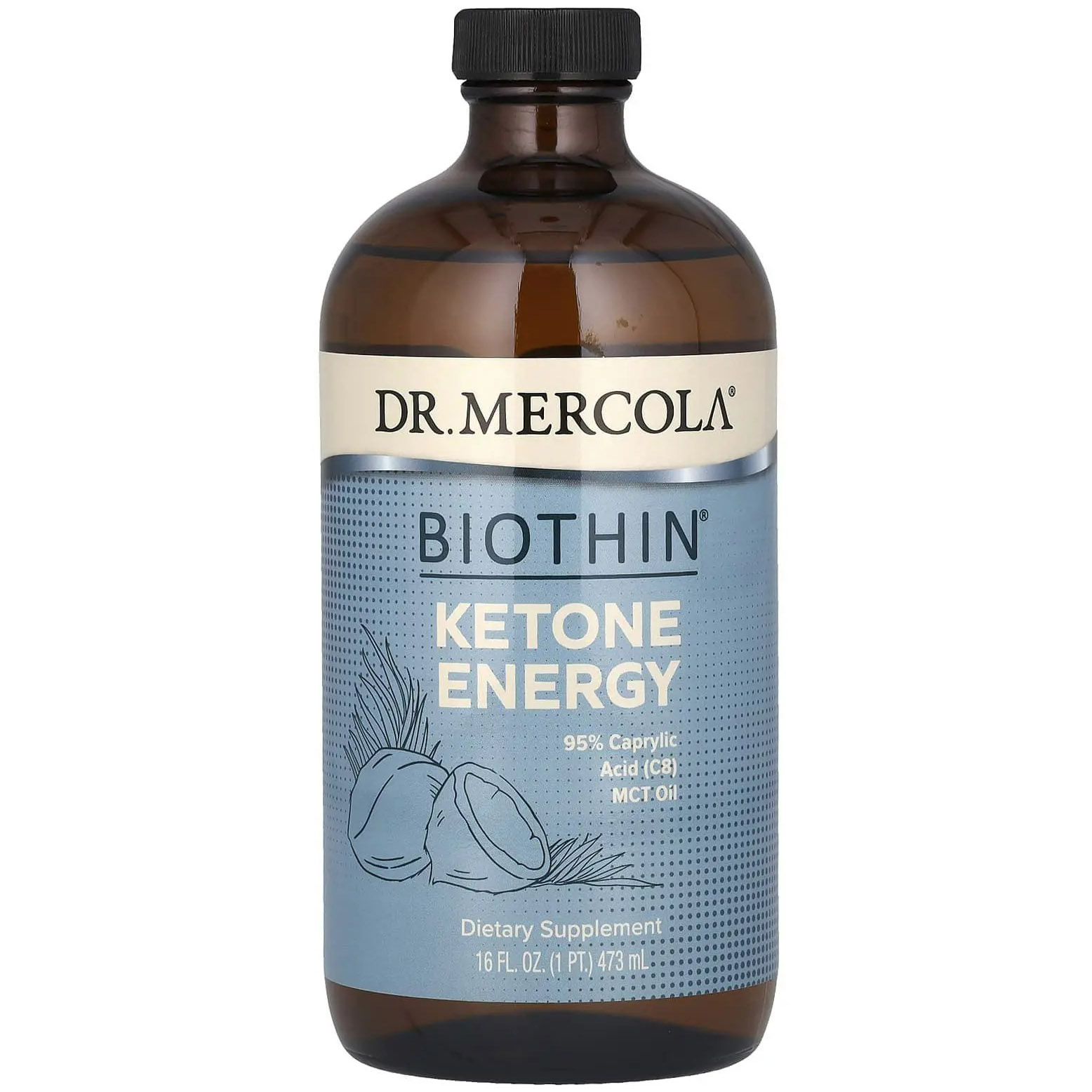 Кокосовое масло MCT Dr. Mercola Биотин Ketone Energy 473 мл - фото 1