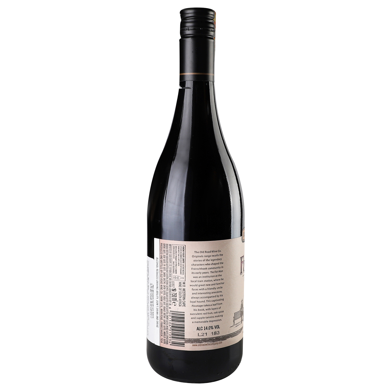 Вино Old Road Wine Co. The Fat Man Pinotage червоне сухе 0.75 л - фото 4