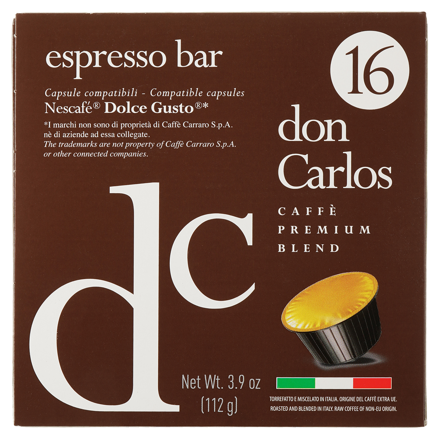 Кава в капсулах Carraro Don Carlos Dolce Gusto Espresso Bar, 16 капсул - фото 1