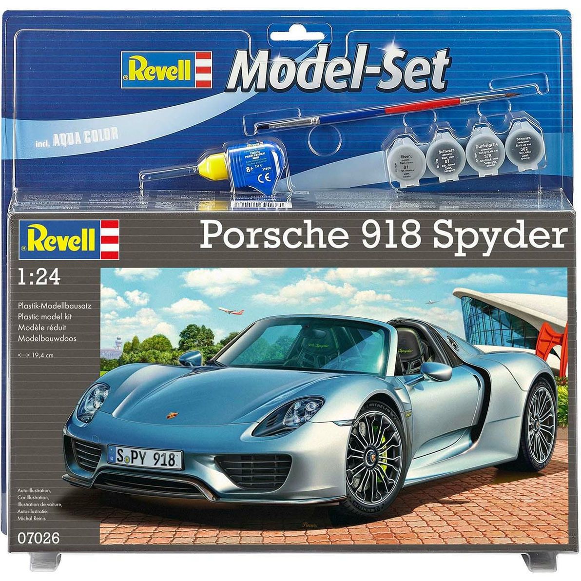 Сборная модель Revell Автомобиль Porsche 918 Spyder уровень 4, масштаб 1:24, 129 деталей (RVL-67026) - фото 3