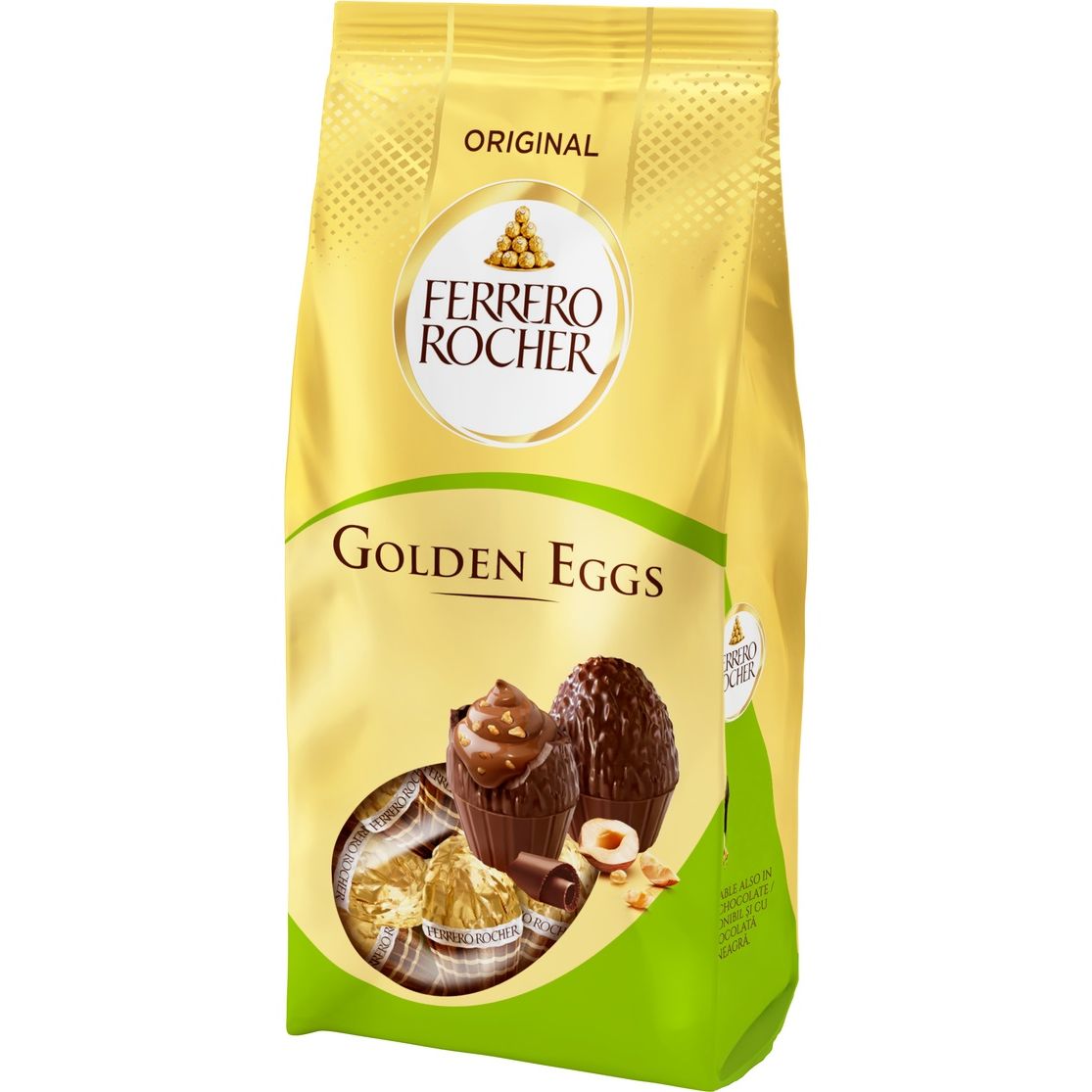 Цукерки Ferrero Rocher Golden Eggs Milk з фундуком 90 г - фото 1