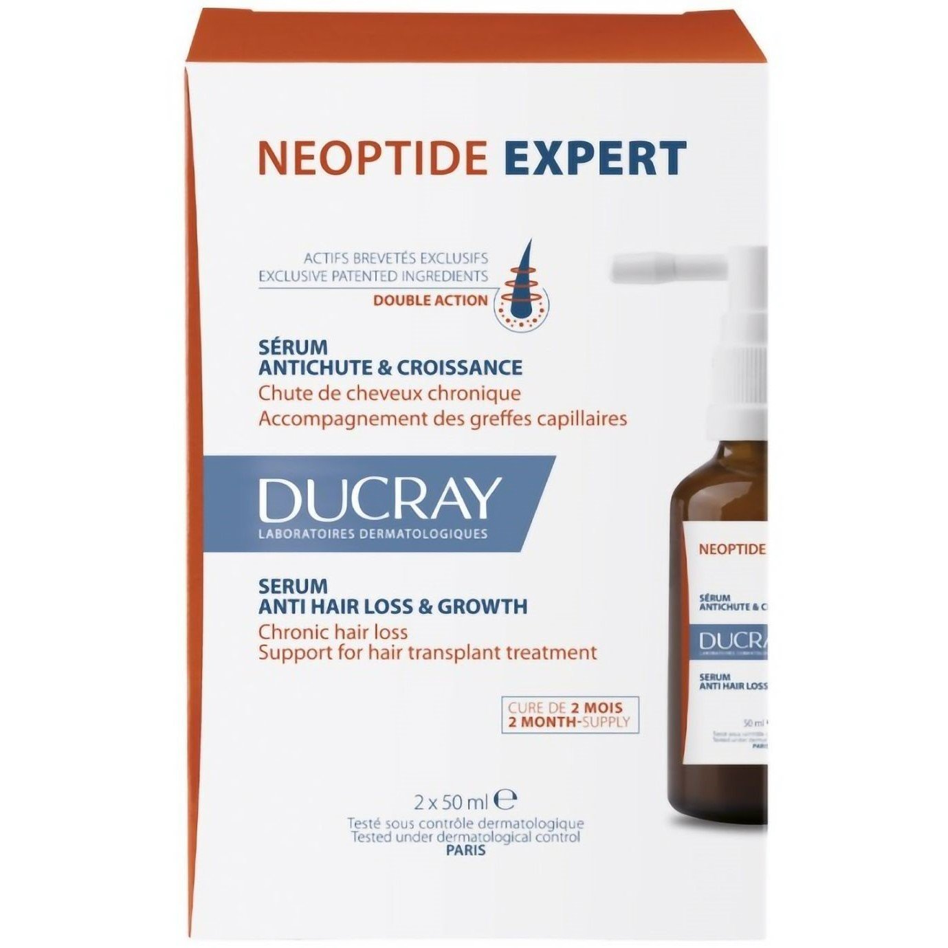 Лосьон от выпадения волос Ducray Neoptide Expert, 100 мл (2 шт. по 50 мл) (240656) - фото 1