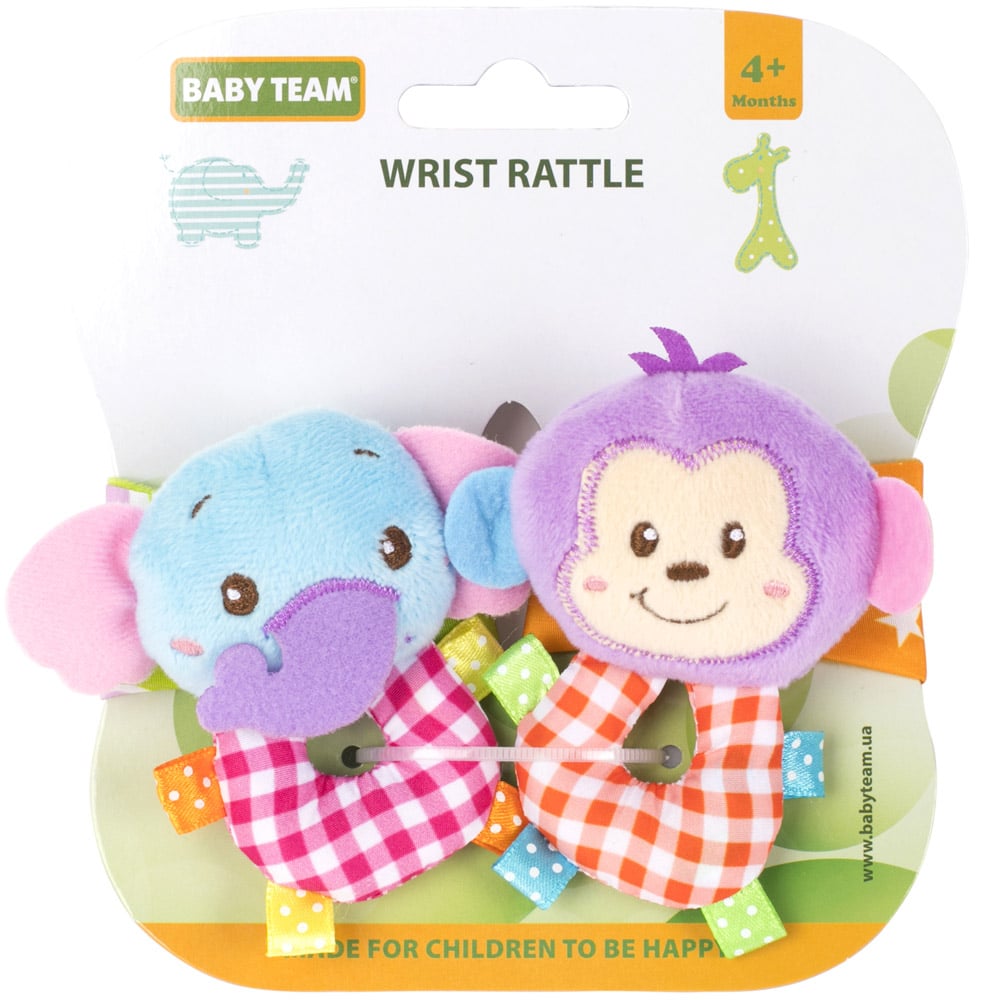 Іграшка-брязкальце Baby Team, Слоник і Мавпочка (8504_Слоник+Мавпочка) - фото 3