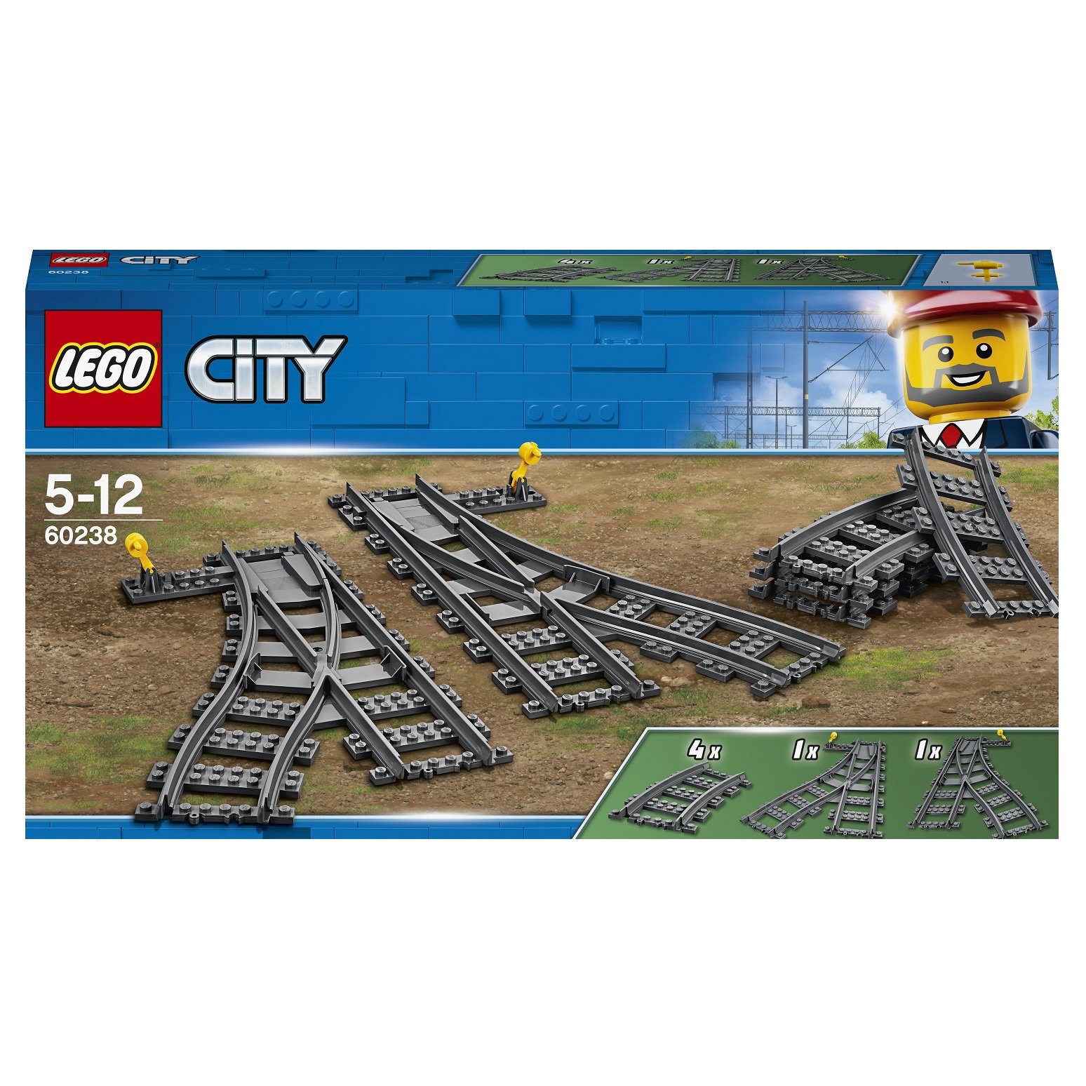Конструктор LEGO City Залізничні стрілки, 8 деталей (60238) - фото 1