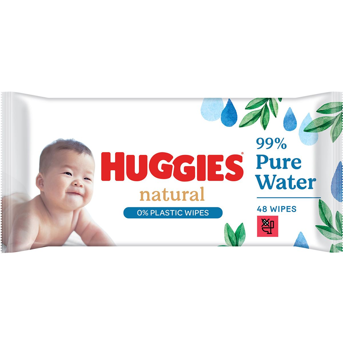 Вологі серветки Huggies Natural 48 шт. - фото 1