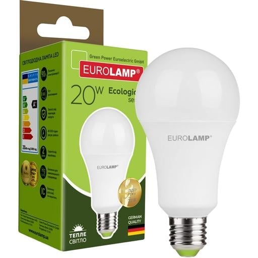 Светодиодная лампа Eurolamp LED Ecological Series, A75, 20W, E27, 3000K (50) (LED-A75-20272(P)) - фото 1