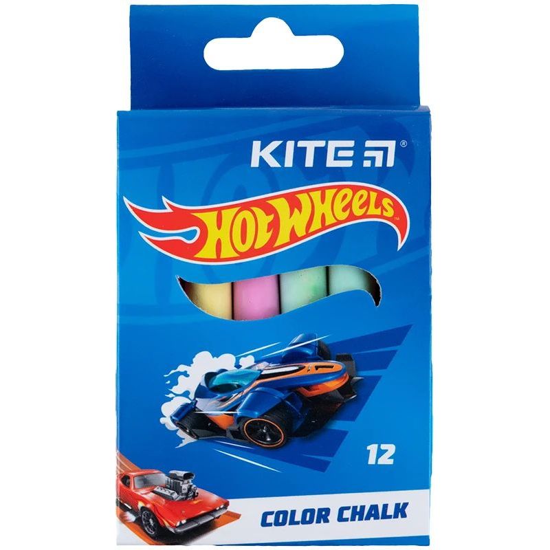 Крейда кольорова Kite Hot Wheels 12 шт. (HW24-075) - фото 1