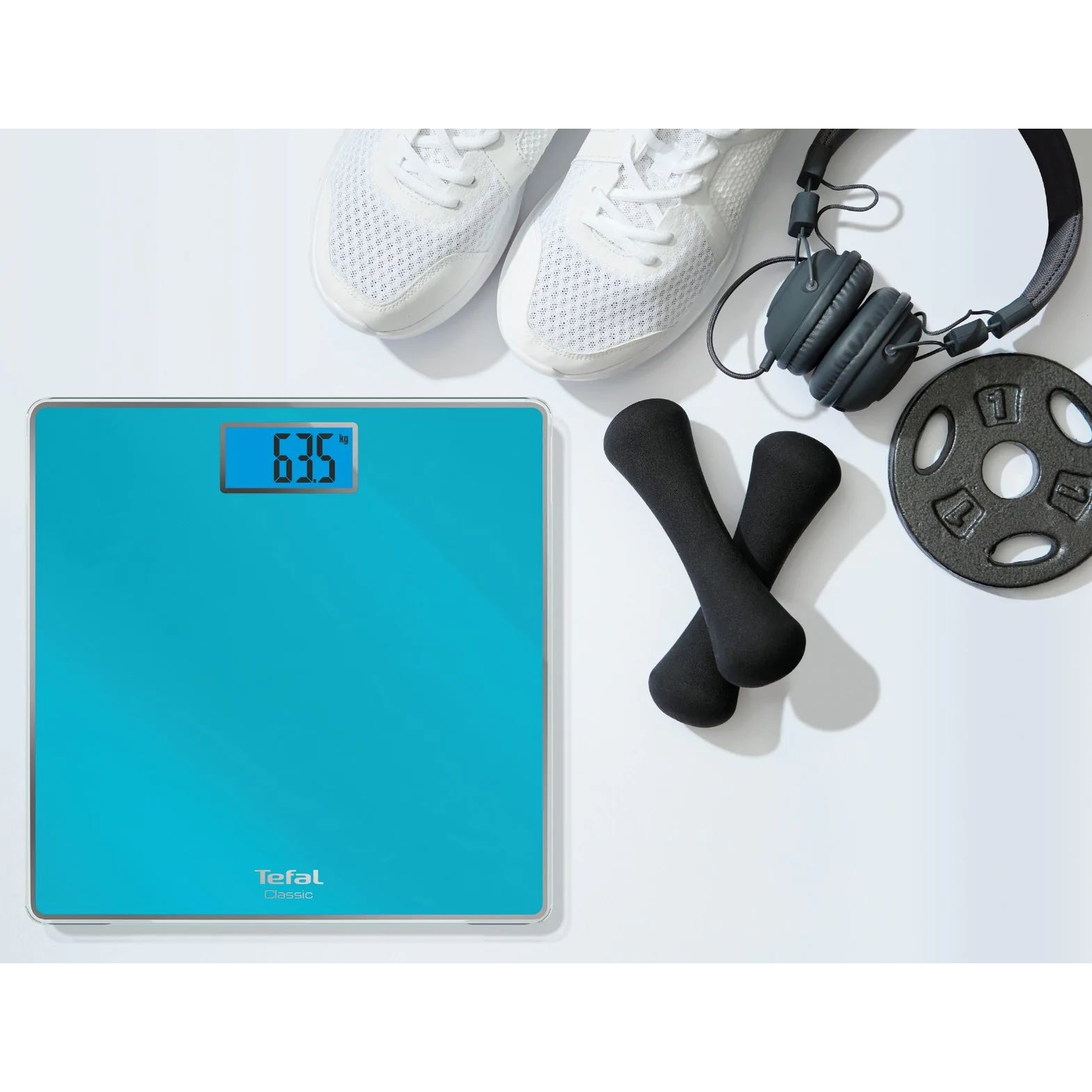 Весы напольные Tefal Classic 160 кг AAAx2 в комплекте стекло голубые - фото 4
