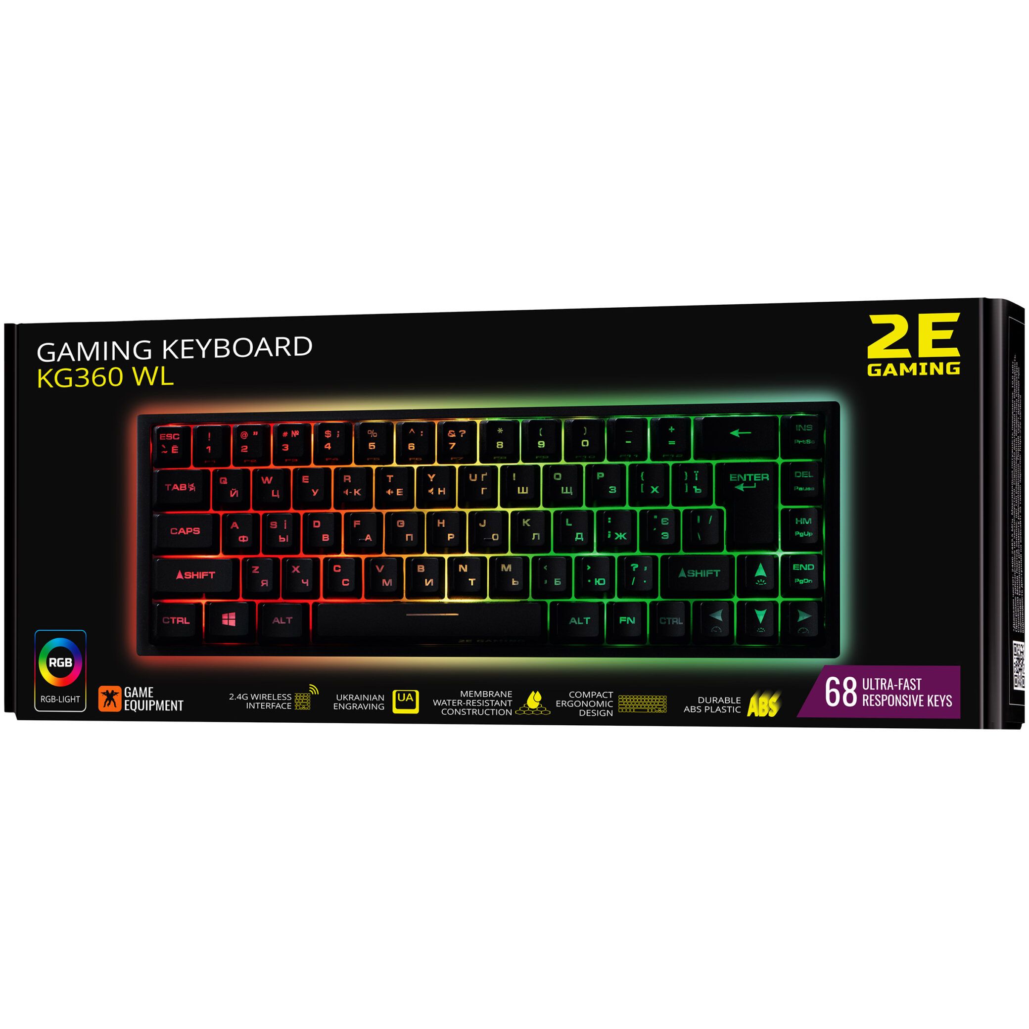 Клавиатура игровая 2E Gaming KG360 беспроводная с подсветкой black (2E-KG360UBK) - фото 5