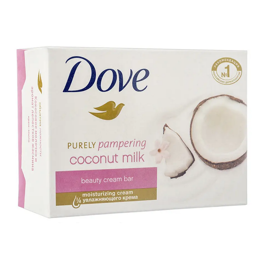 Крем-мило Dove Purely Pampering Coconut Milk Beauty Cream Bar Кокосове молочко та пелюстки жасмину, 100 г - фото 1