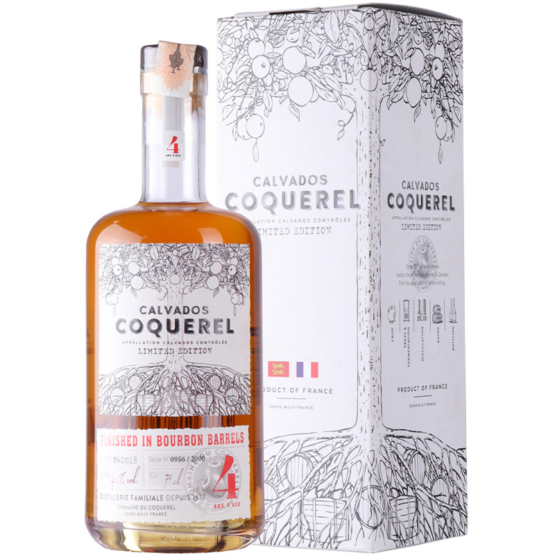 Кальвадос Coquerel Bourbon Finish 4 yo 41% 0.7 л в подарочной упаковке - фото 1