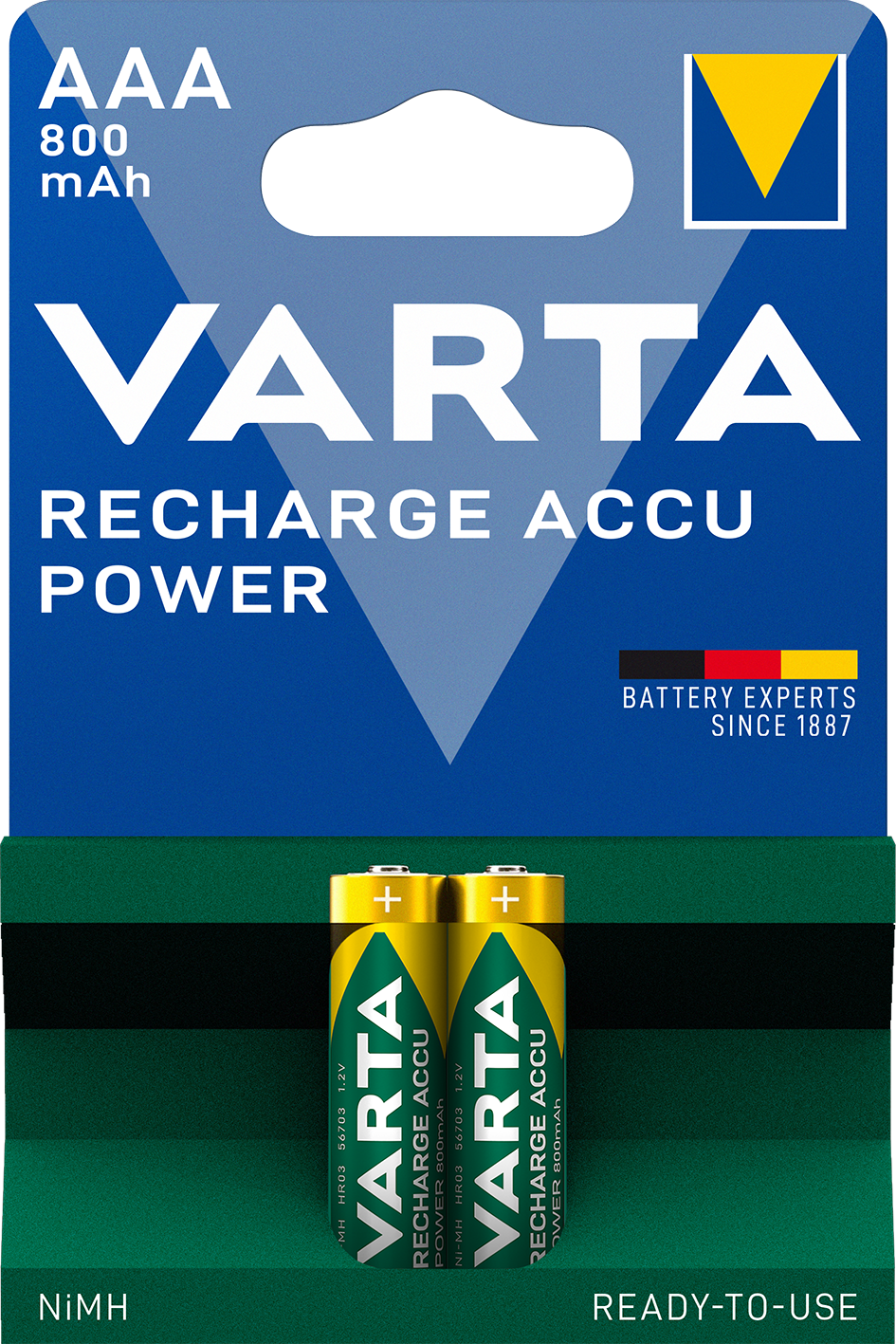 Акумулятор Varta ACCU AAA 800mAh Bli 2 (ready 2 use), 2 шт. (56703101402) - фото 1