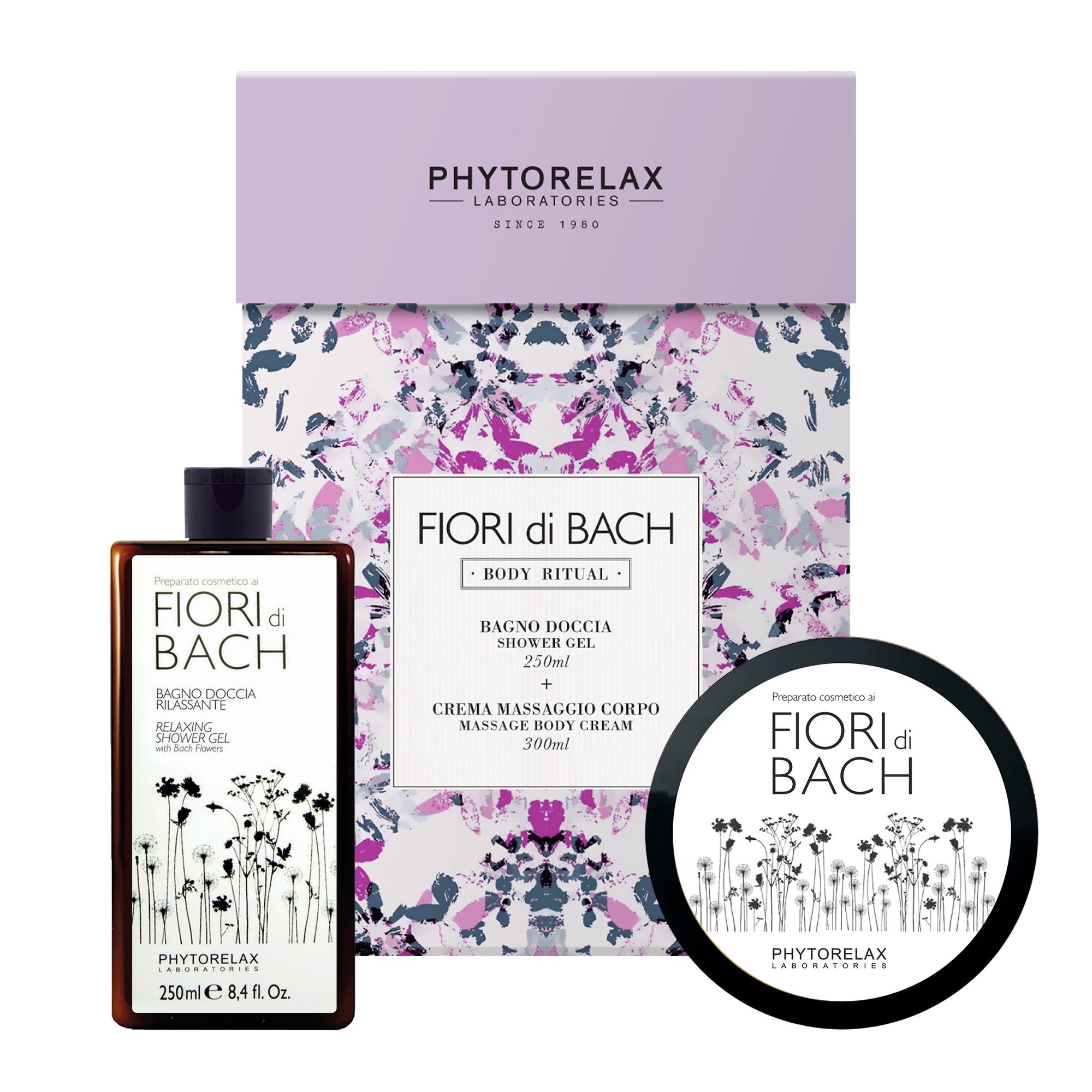 Подарочный набор для тела Phytorelax Bach Flowers Гель для душа, 250 мл + Крем для тела, 300 мл (6029059) - фото 1