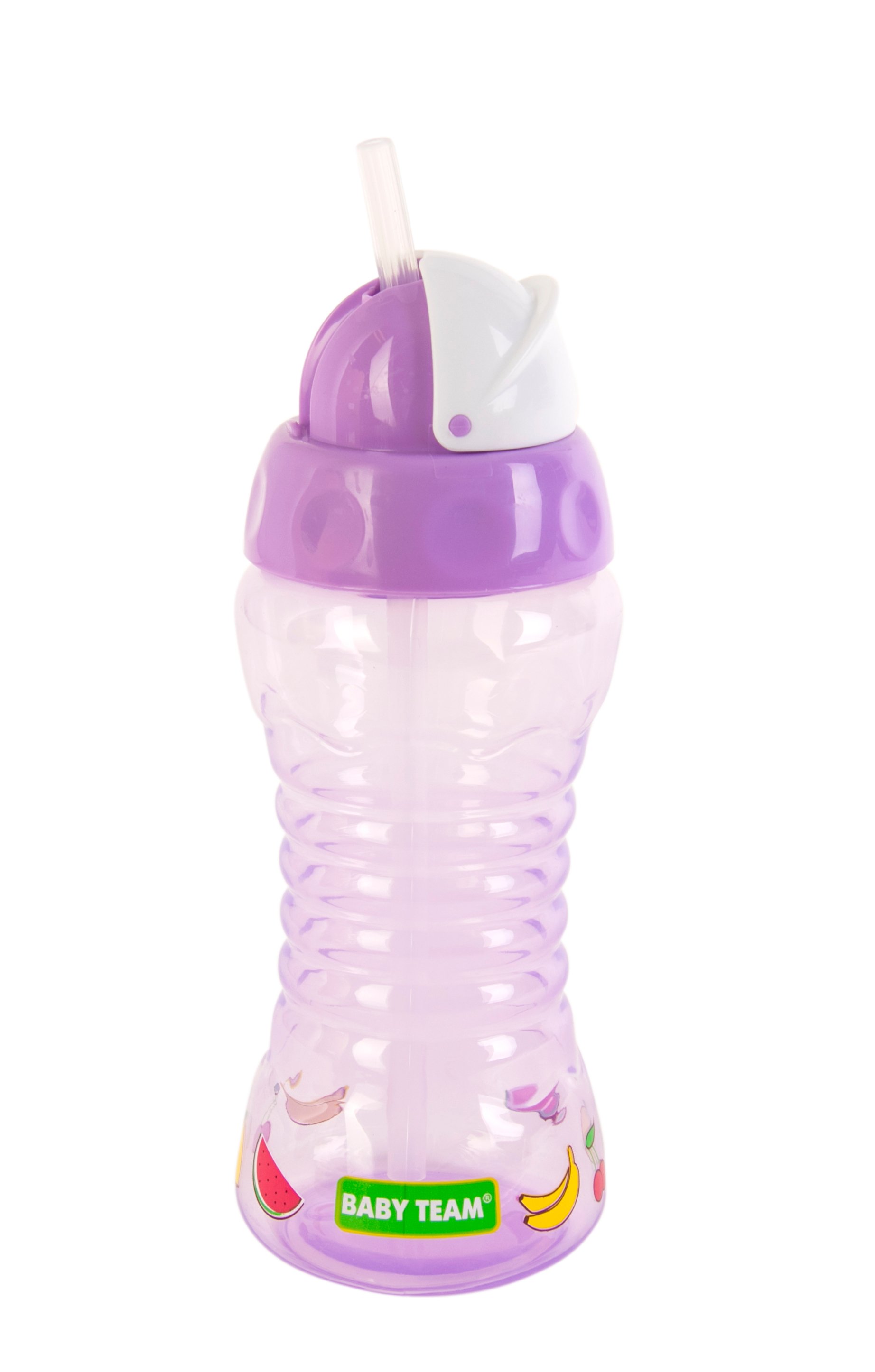 Поїльник для подорожей Baby Team, з трубочкою, 10+ міс., фіолетовий (5005_фиолетовый) - фото 2