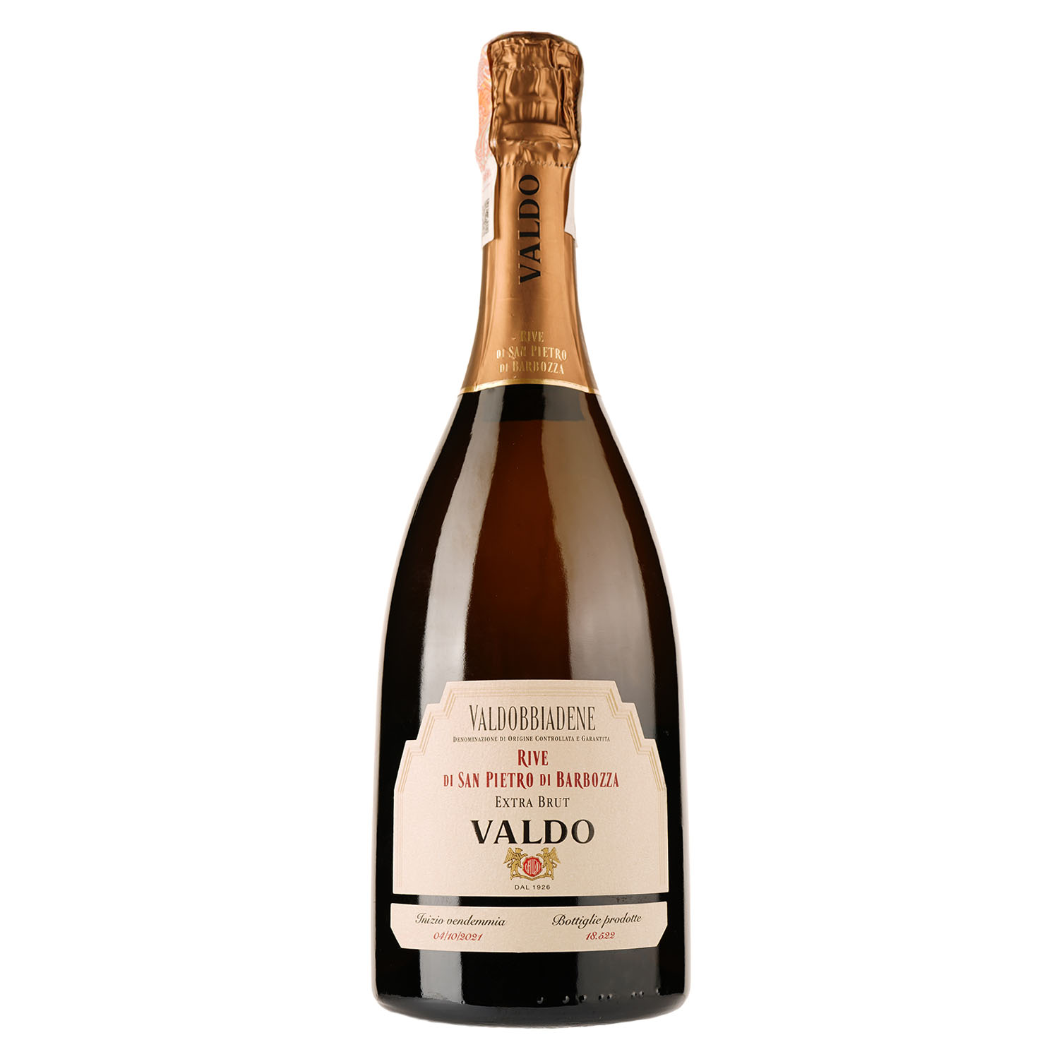 Вино ігристе VALDO Valdobbiadene Prosecco Superiore DOCG Rive Di San Pietro Di Barbozza Extra Brut, 11,5%, 0,75 л (ALR16483) - фото 1