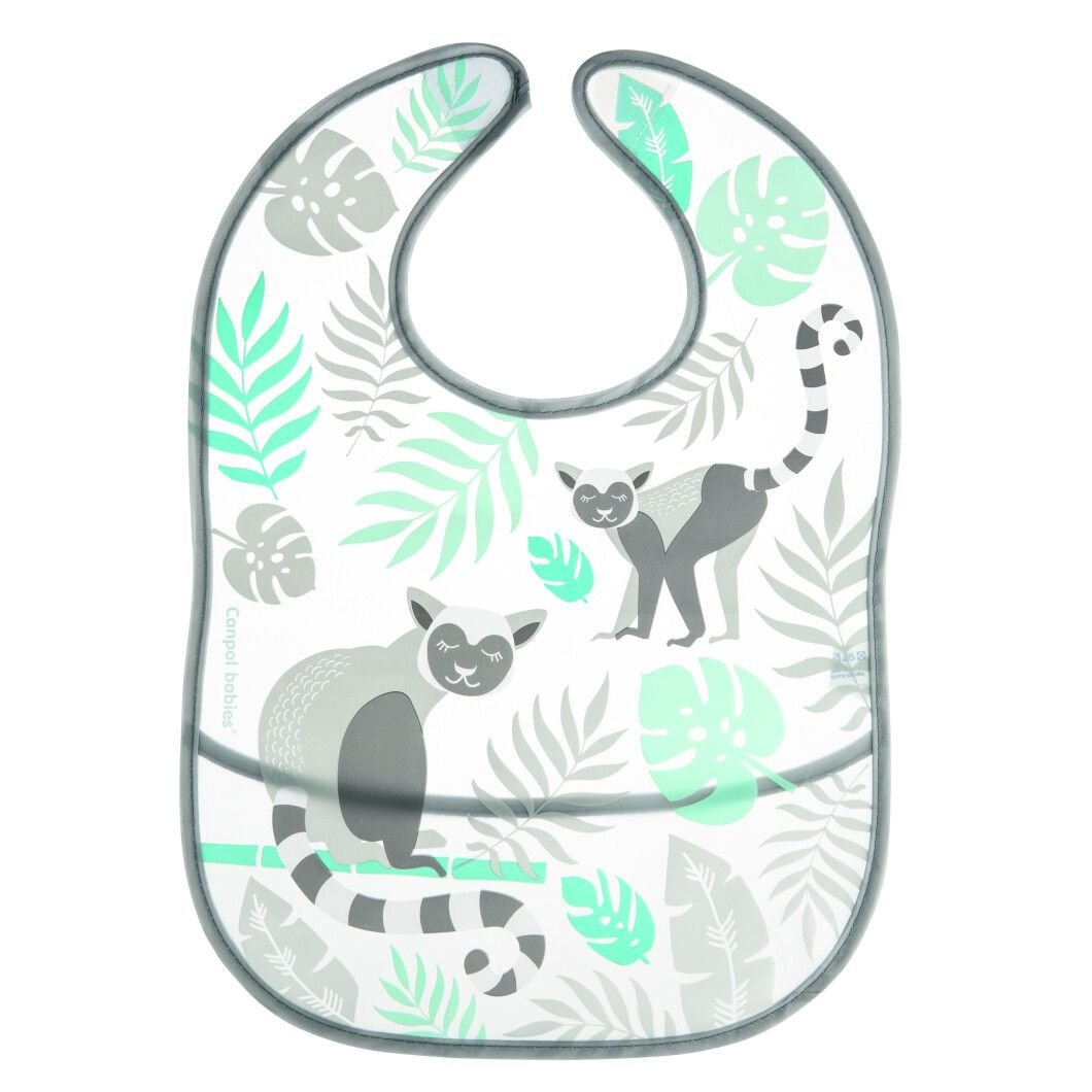 Слюнявчик с карманом Canpol babies Jungle, серый (9/238_grey) - фото 1