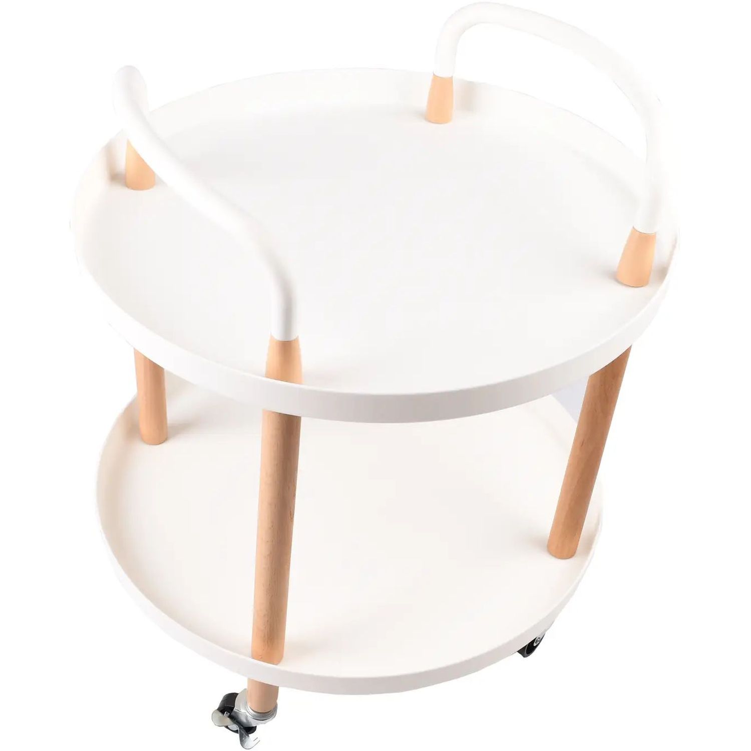 Сервірувальний столик-візок Supretto круглий пересувний пересувний білий (83640001) - фото 2