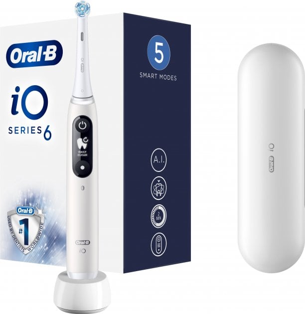 Электрическая зубная щетка Oral-B iO Series 6 iOM6.1A6.1K 3753 White - фото 1