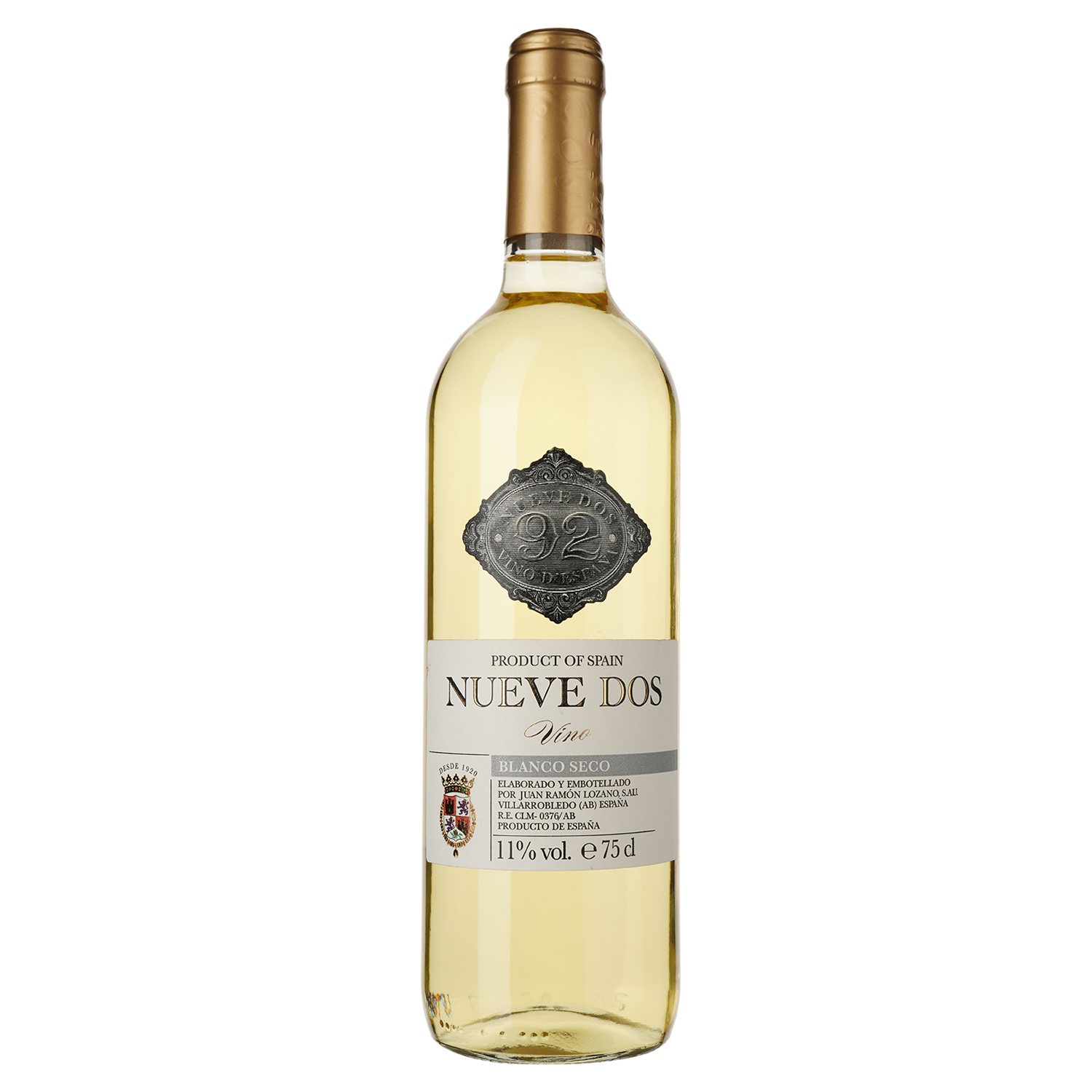 Вино Bodegas Lozano Nueve Dos Blanco Seco, белое, сухое, 11%, 0,75 л (35670) - фото 1