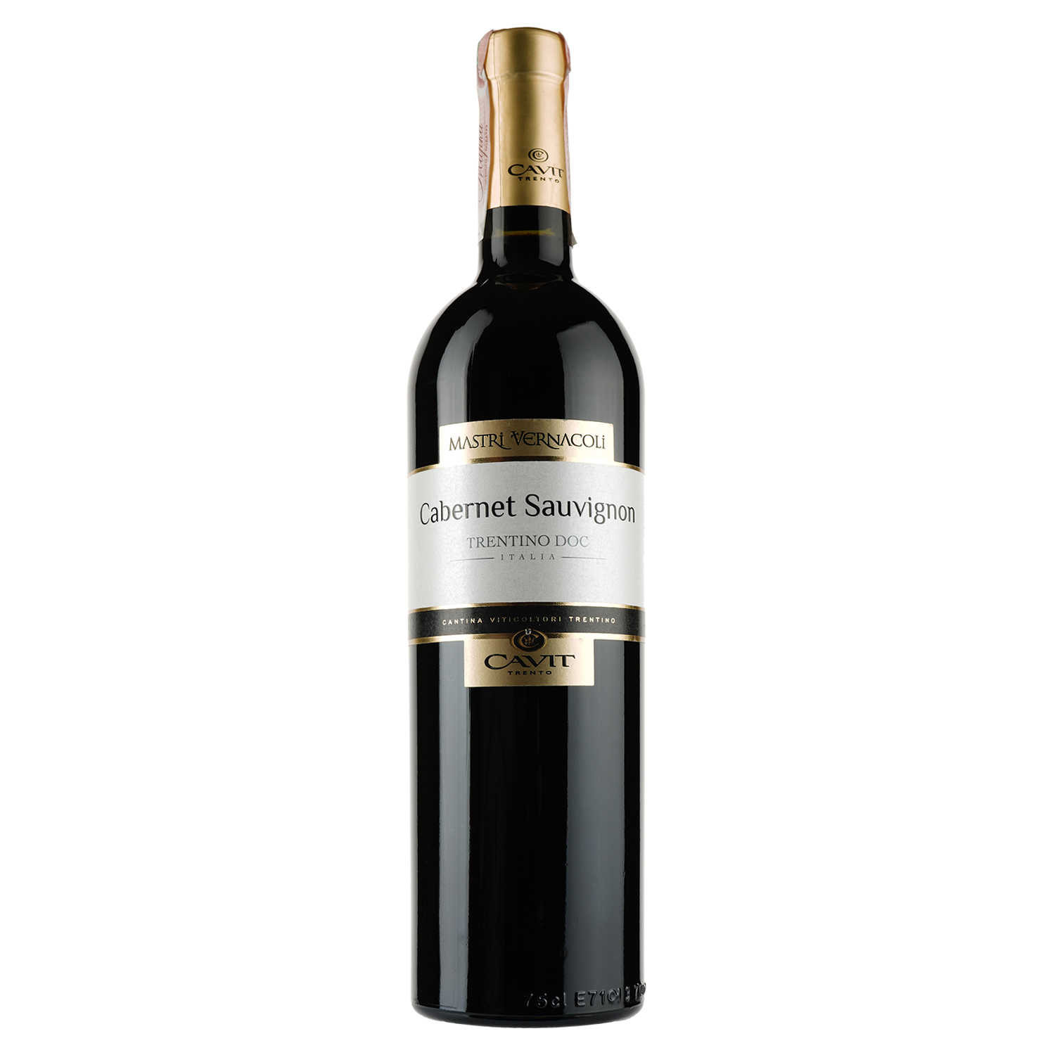 Вино Cavit Mastri Vernacoli Cabernet Sauvignon, червоне, сухе, 12,5%, 0,75 л - фото 1