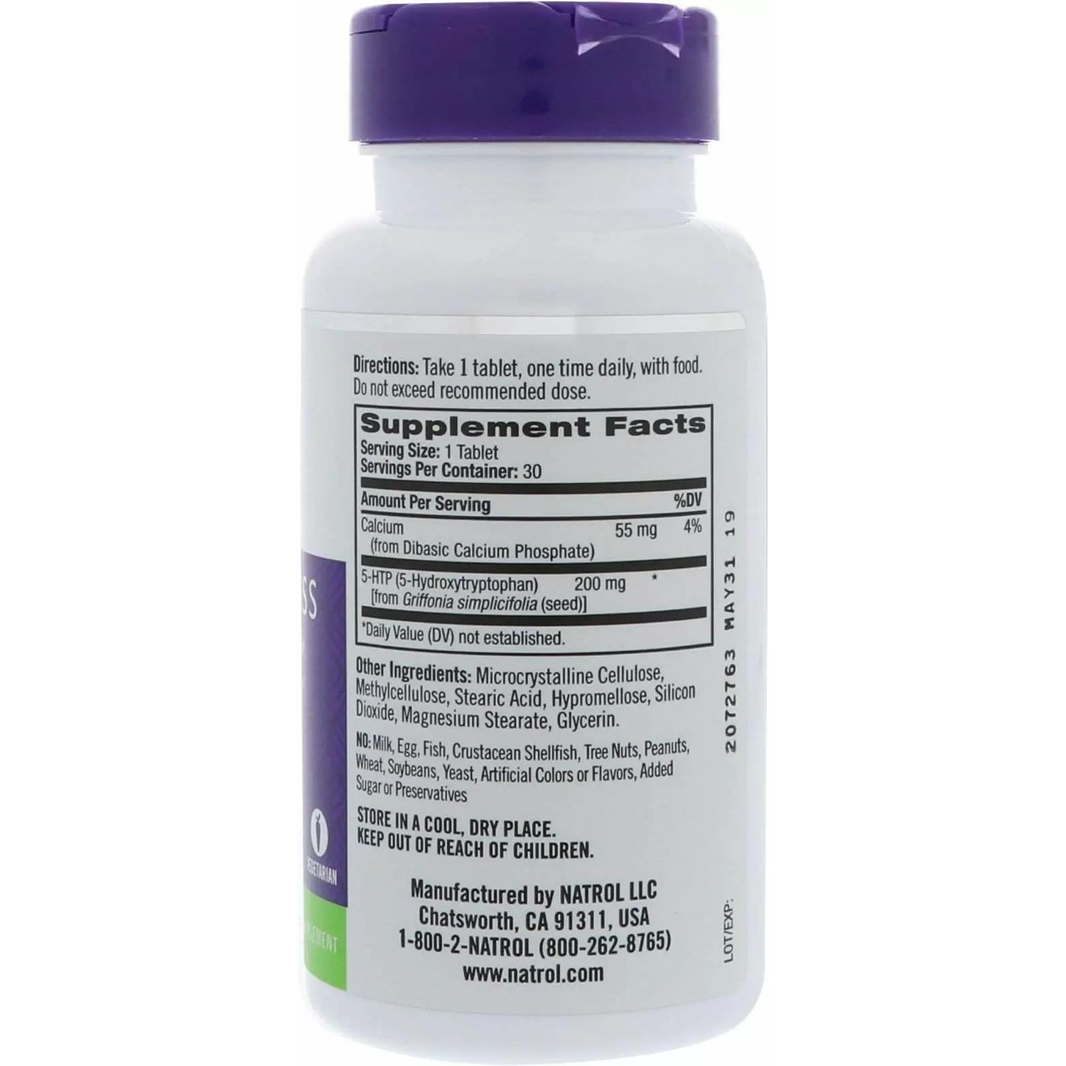 5-гідрокситриптофан Natrol 5-HTP сповільненого вивільнення 200 мг 30 таблеток - фото 2