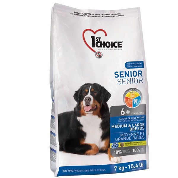 Сухий корм для літніх собак середніх та великих порід 1st Choice Senior Medium & Large Сhicken, з куркою, 7 кг - фото 1