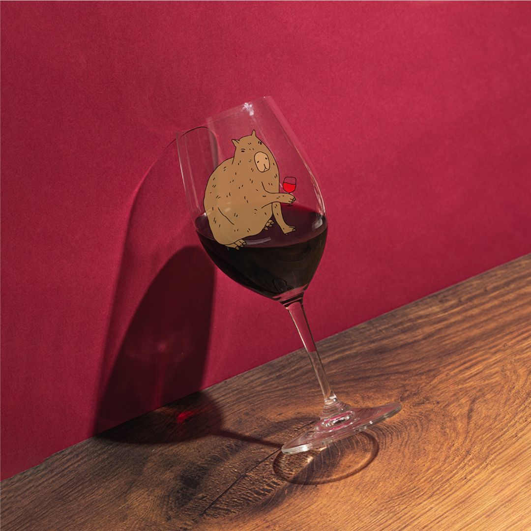 Бокал для вина Orner Капибара с вином, 450 мл (orner-1885) - фото 4