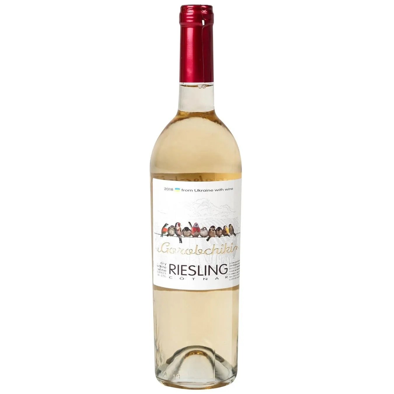 Вино Cotnar Gorobchiki Riesling, белое, сухое, 14%, 0,75 л (681387) - фото 1