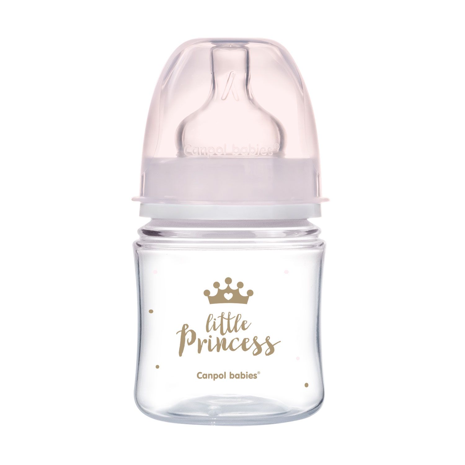 Антиколиковая бутылочка Canpol Babies Easystart Royal baby, с широким отверствием, 120 мл, розовый (35/233_pin) - фото 1