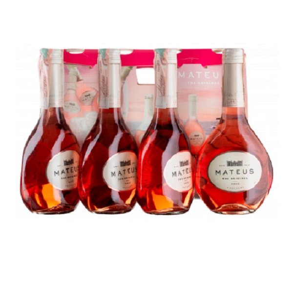 Вино Mateus Rose Multi-Pack Sogrape Vinhos, рожеве, сухе, 4 шт. по 0,25 л - фото 1